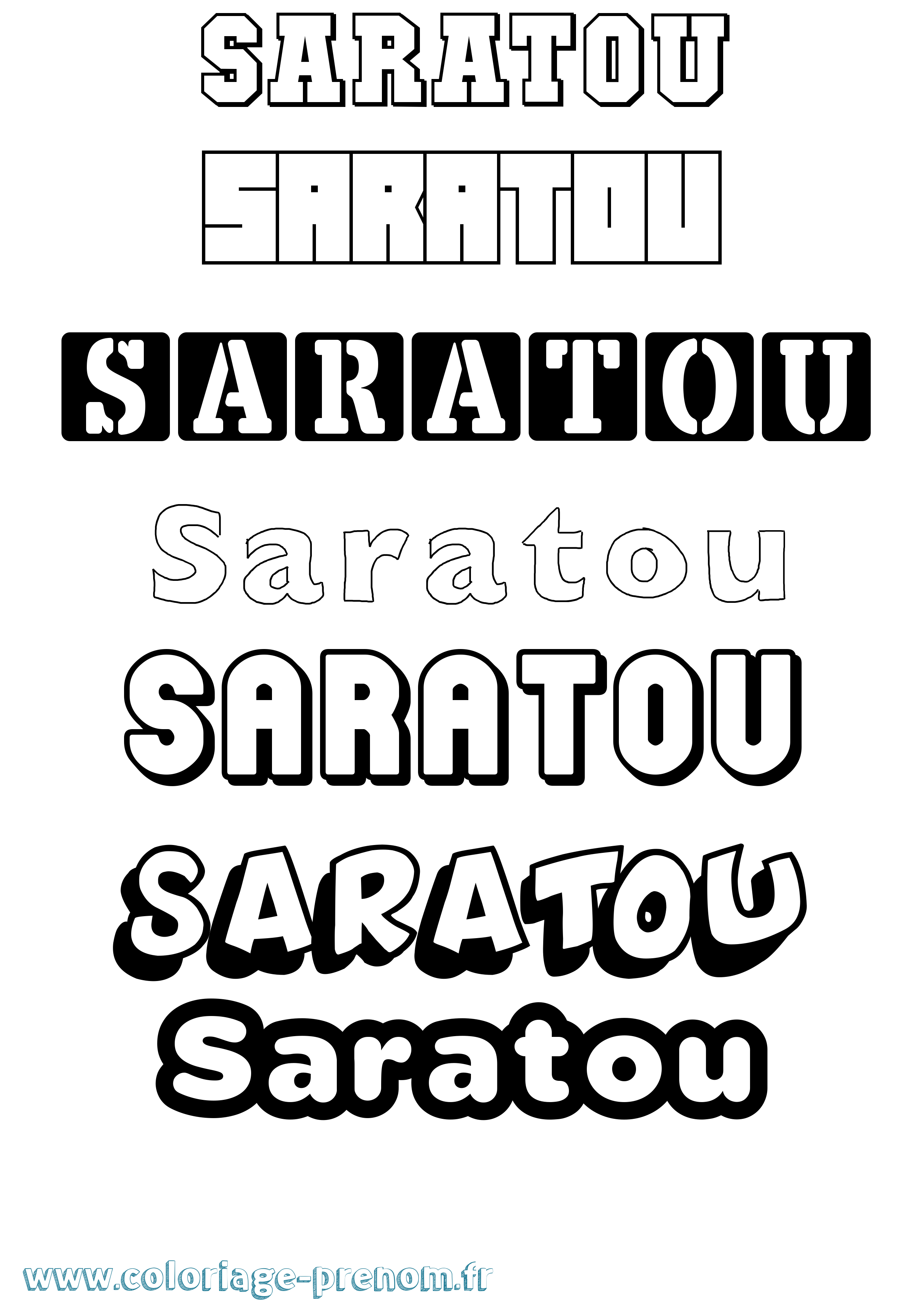Coloriage prénom Saratou Simple