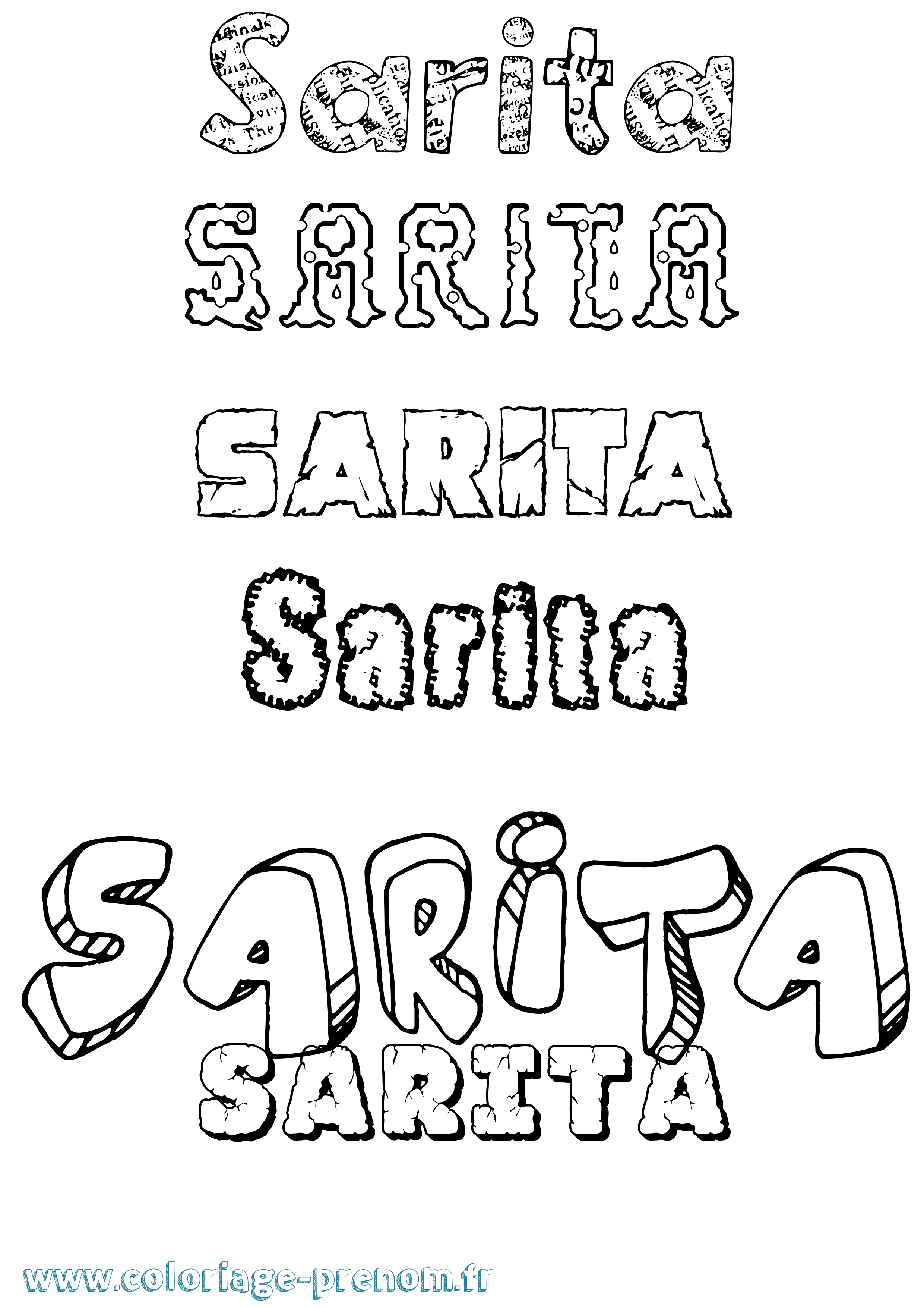 Coloriage prénom Sarita Destructuré