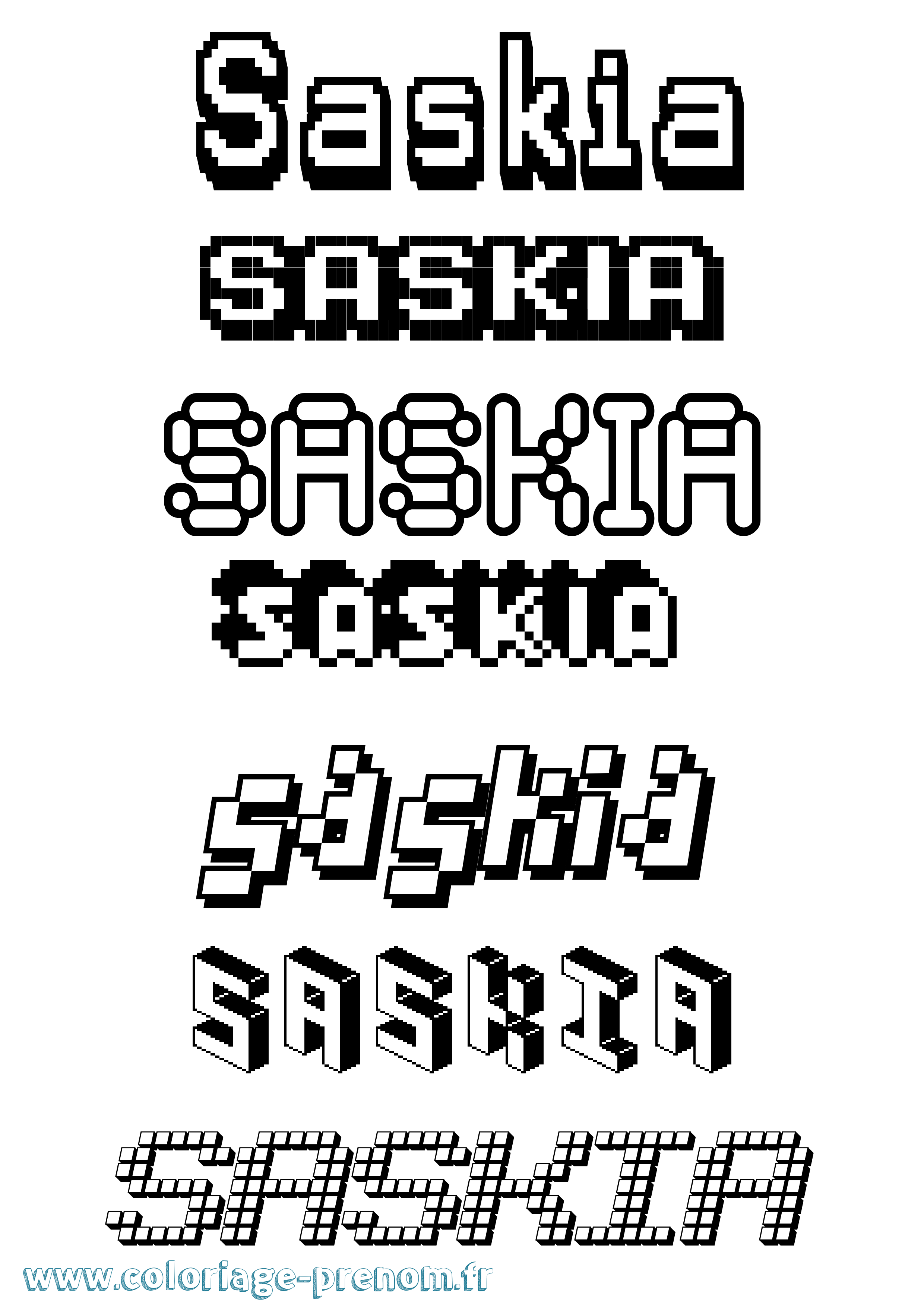 Coloriage Saskia Coloriage prénom Saskia