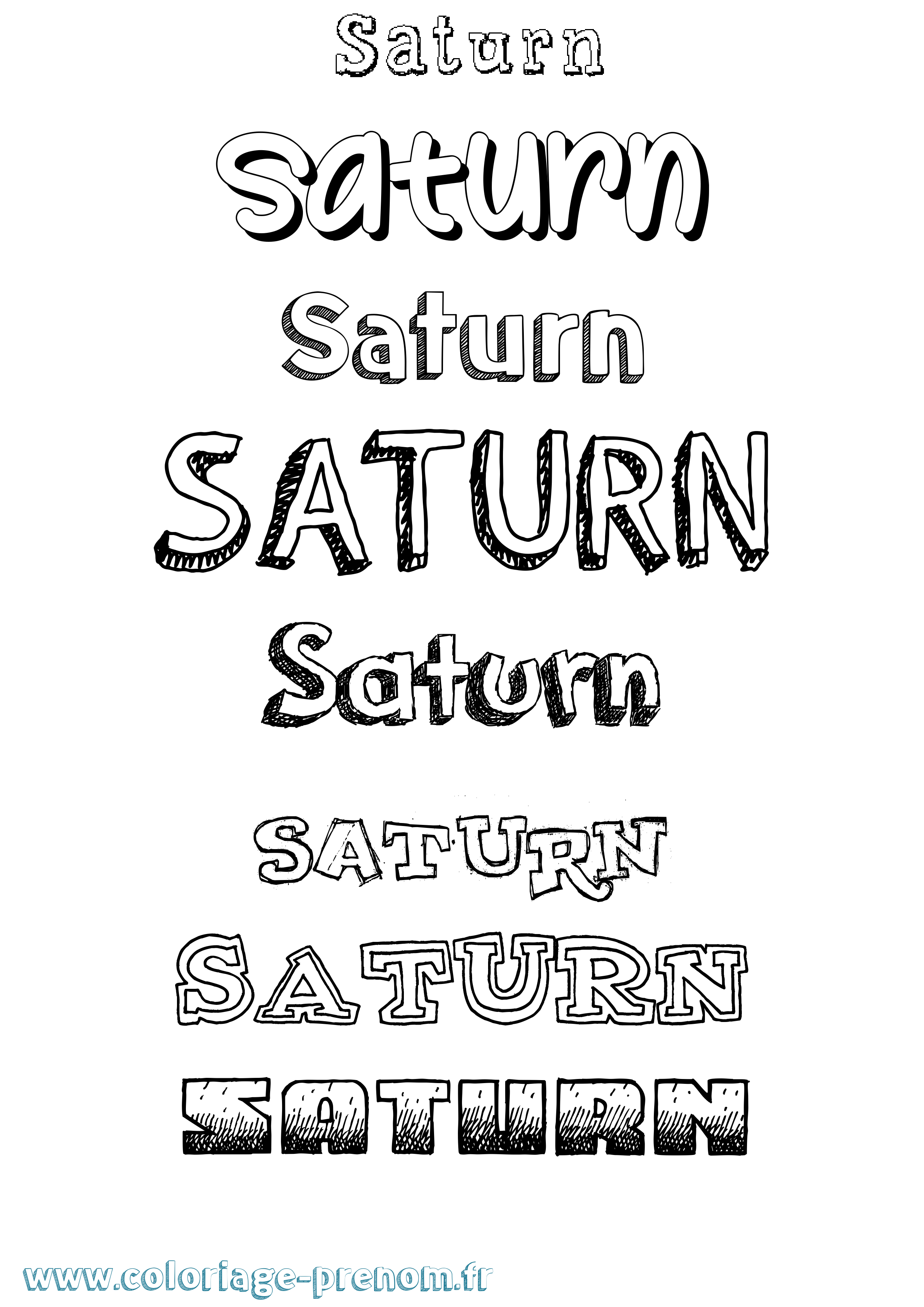 Coloriage prénom Saturn Dessiné