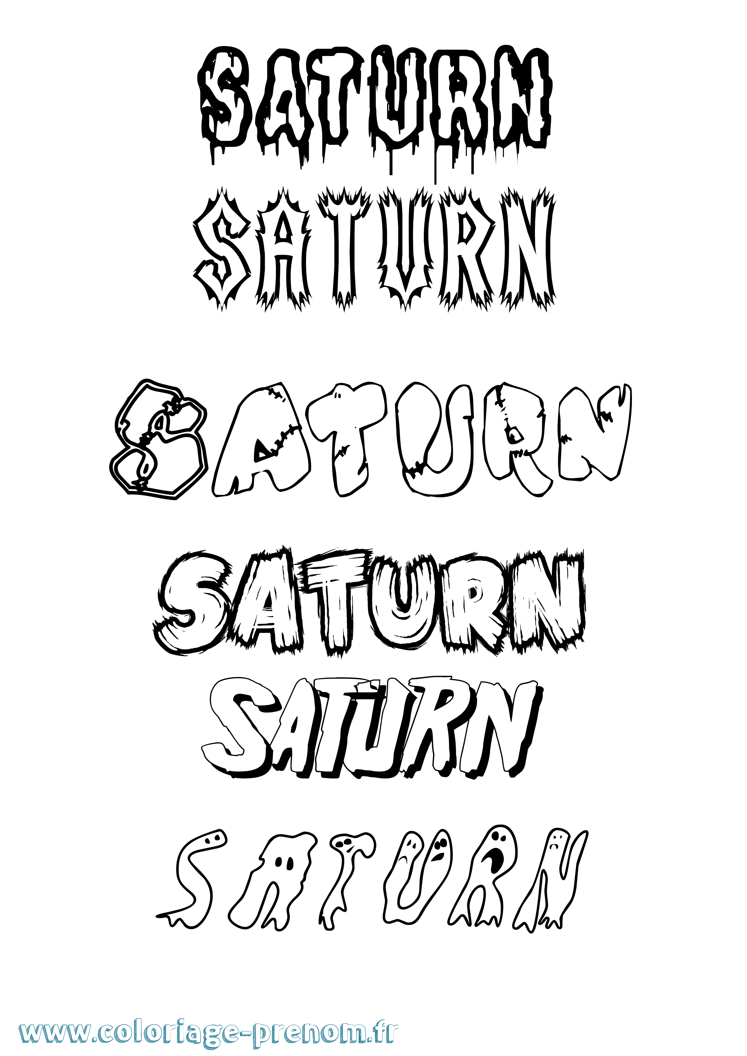 Coloriage prénom Saturn Frisson