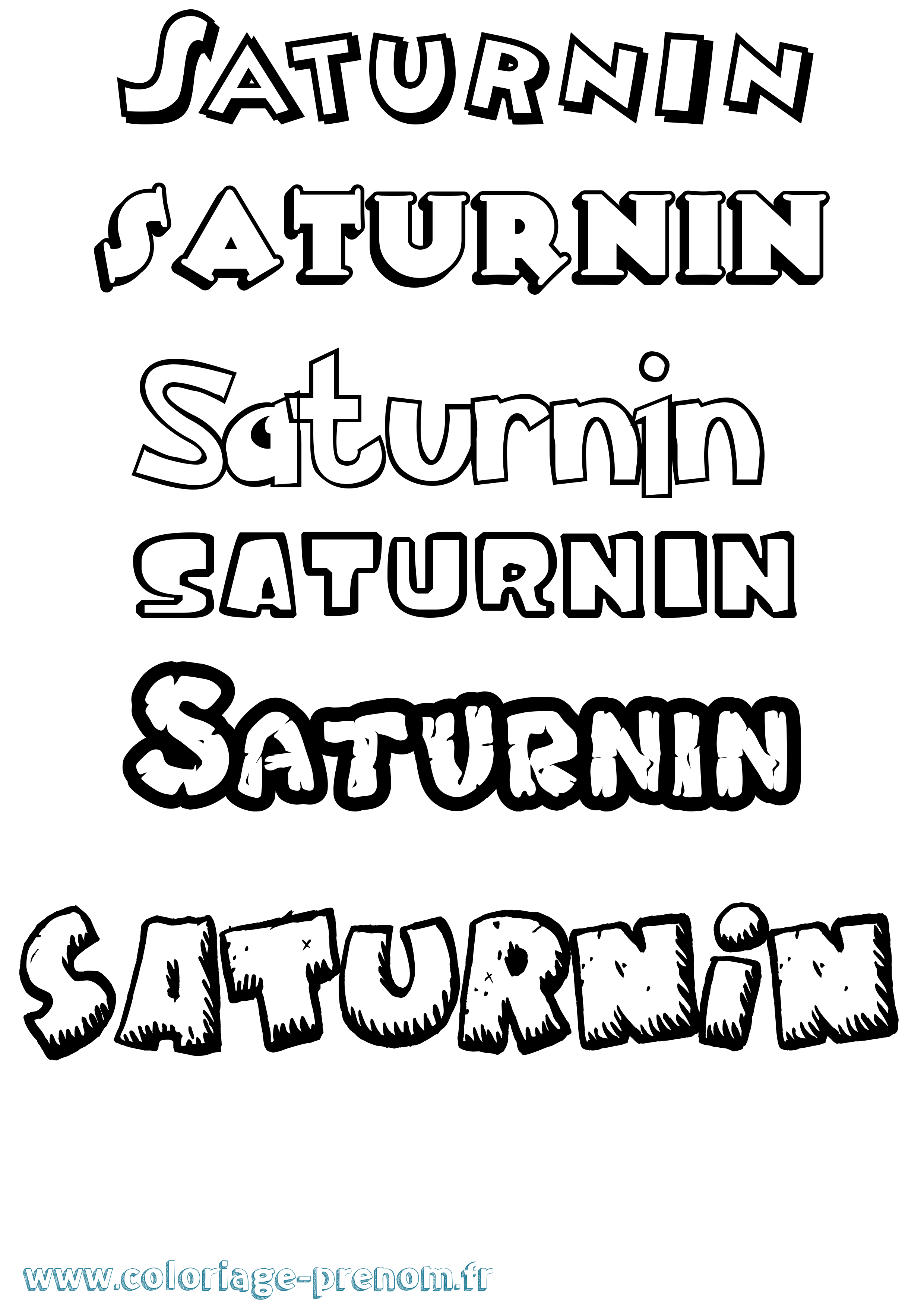 Coloriage Saturnin Dessin Animé Coloriage prénom Saturnin Dessin Animé