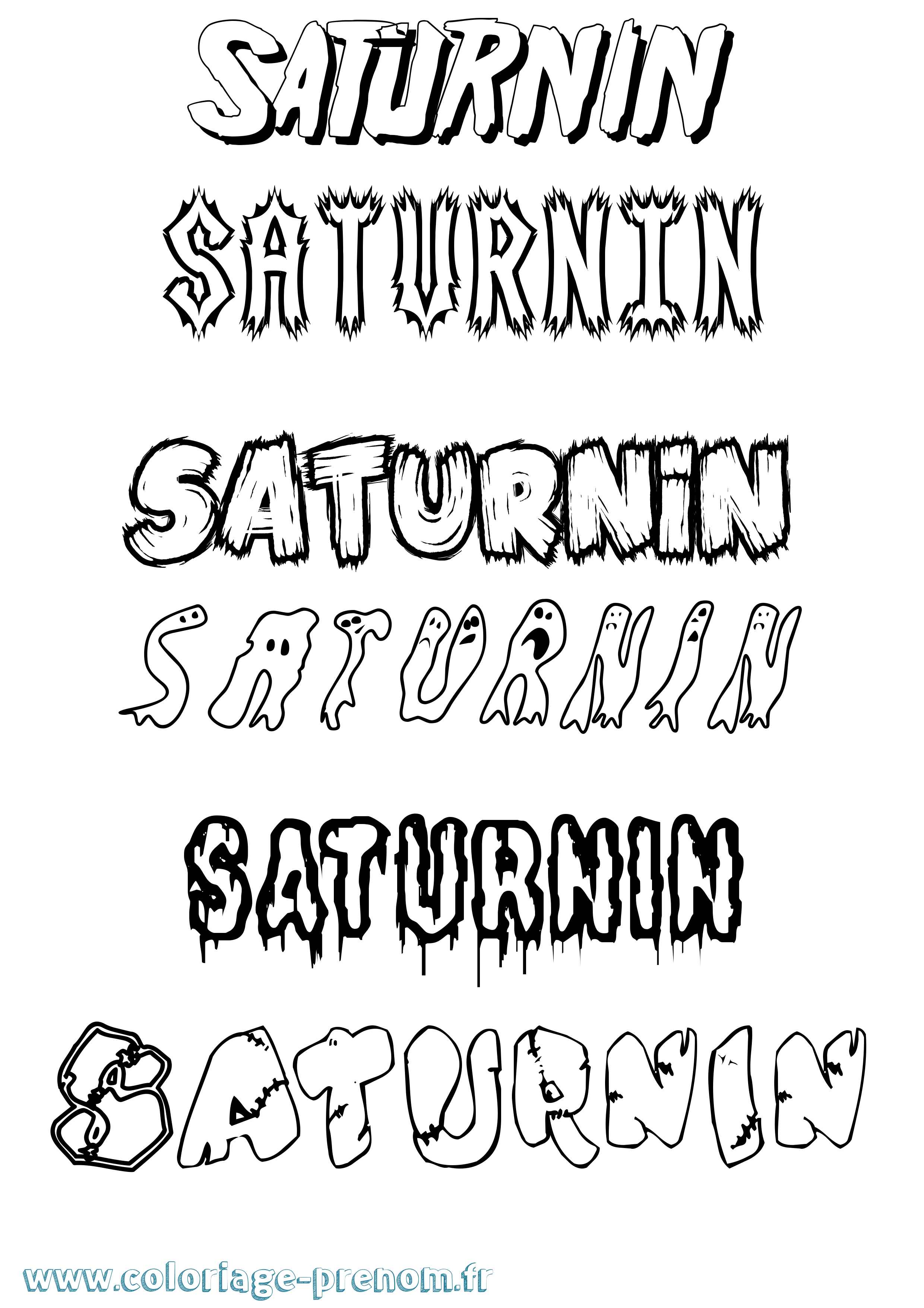 Coloriage prénom Saturnin Frisson