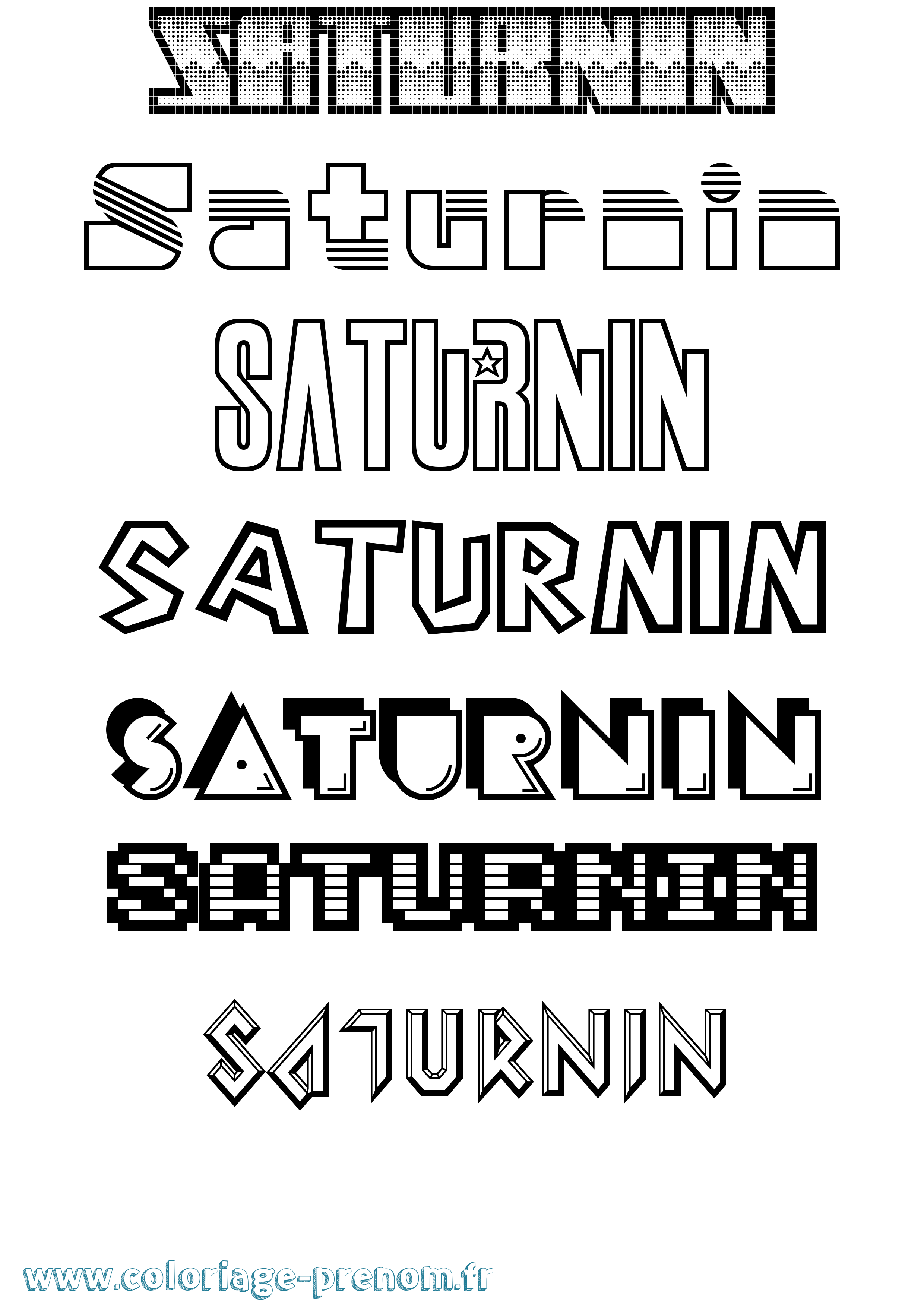 Coloriage Saturnin Jeux Vidéos Coloriage prénom Saturnin Jeux Vidéos