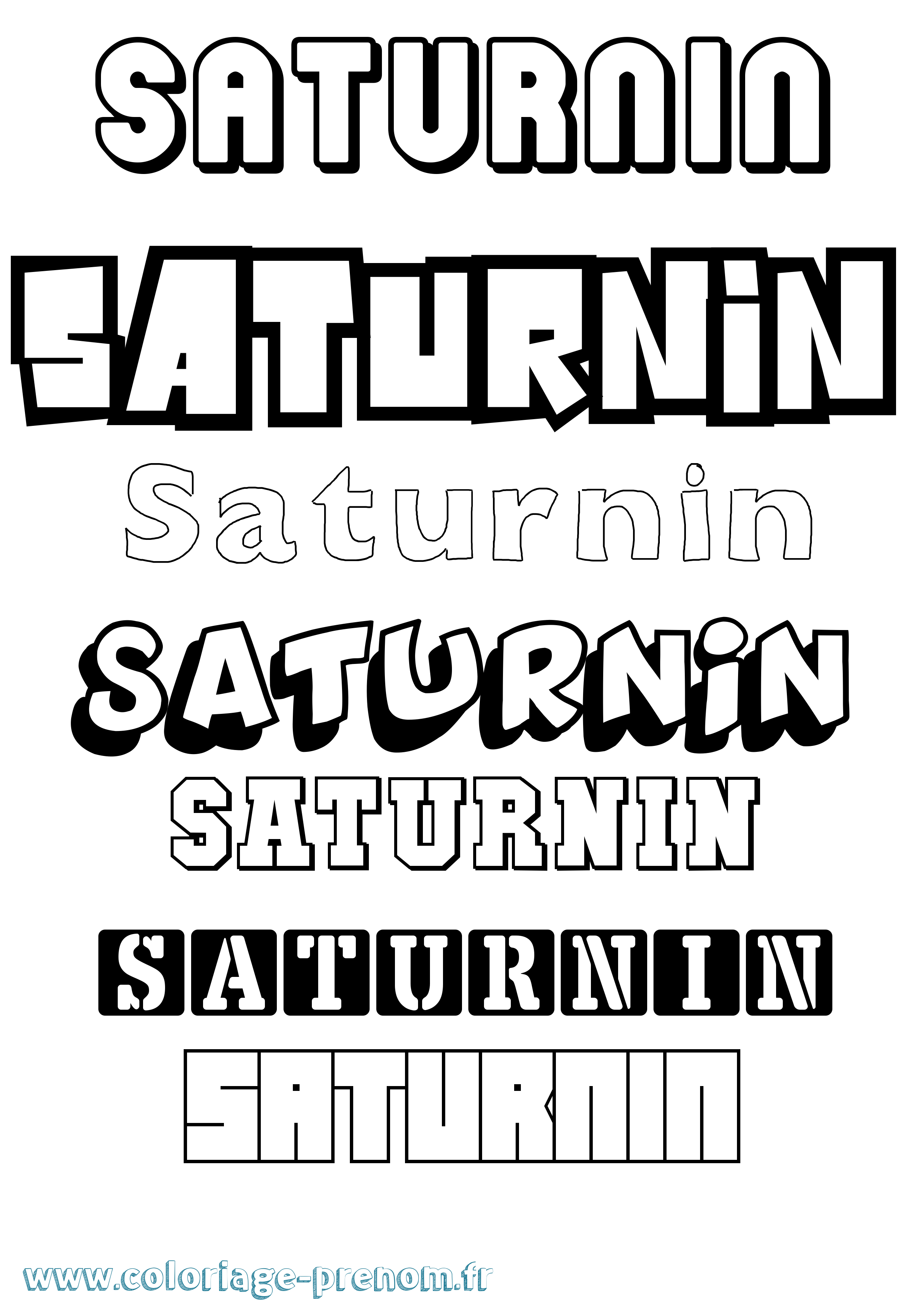 Coloriage Saturnin Simple Coloriage prénom Saturnin Simple