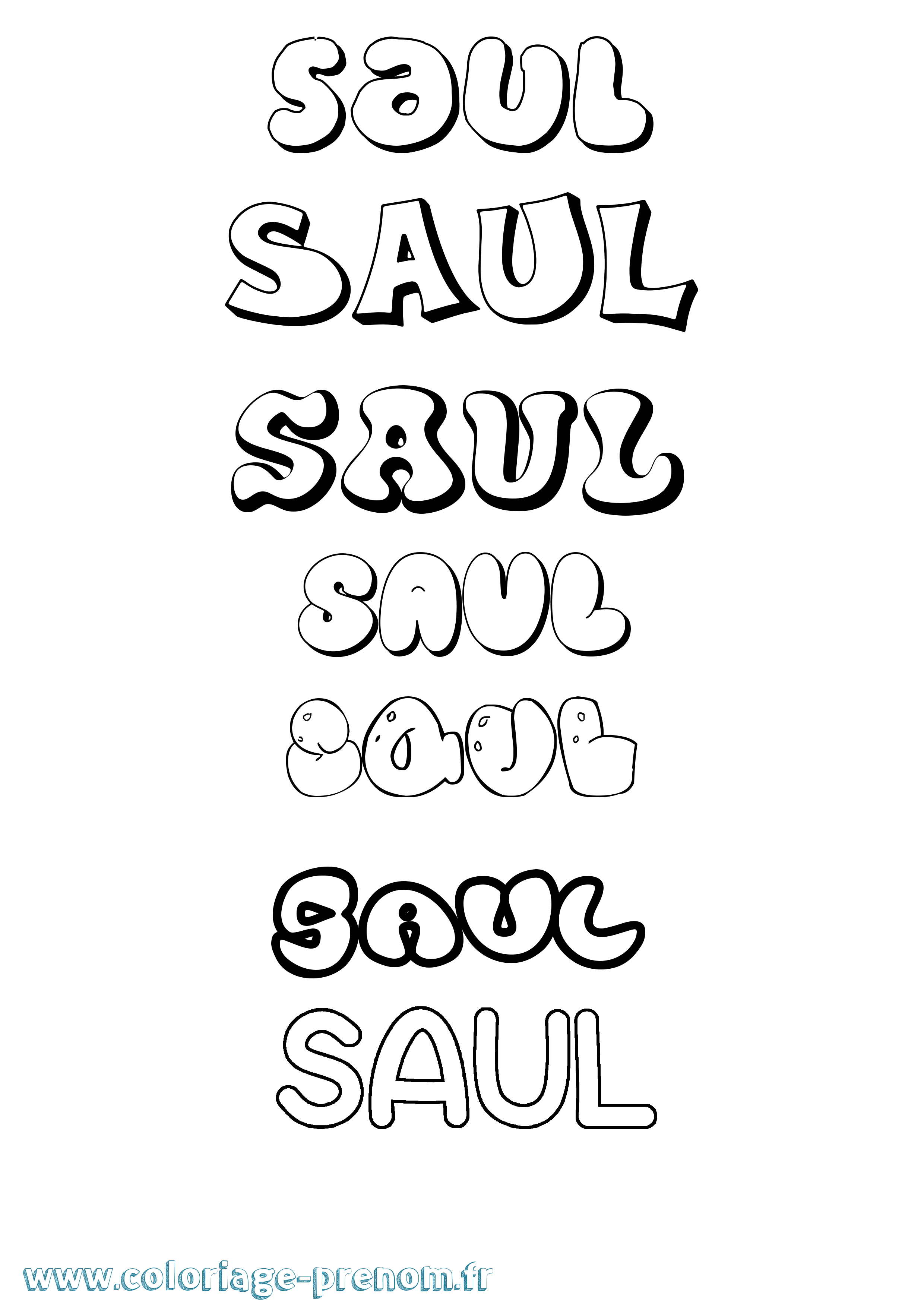 Coloriage prénom Saul Bubble