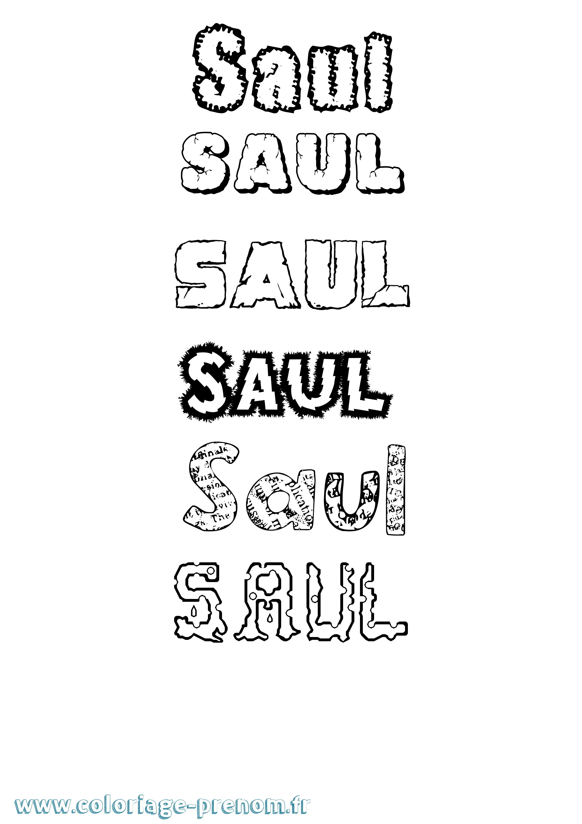 Coloriage prénom Saul Destructuré