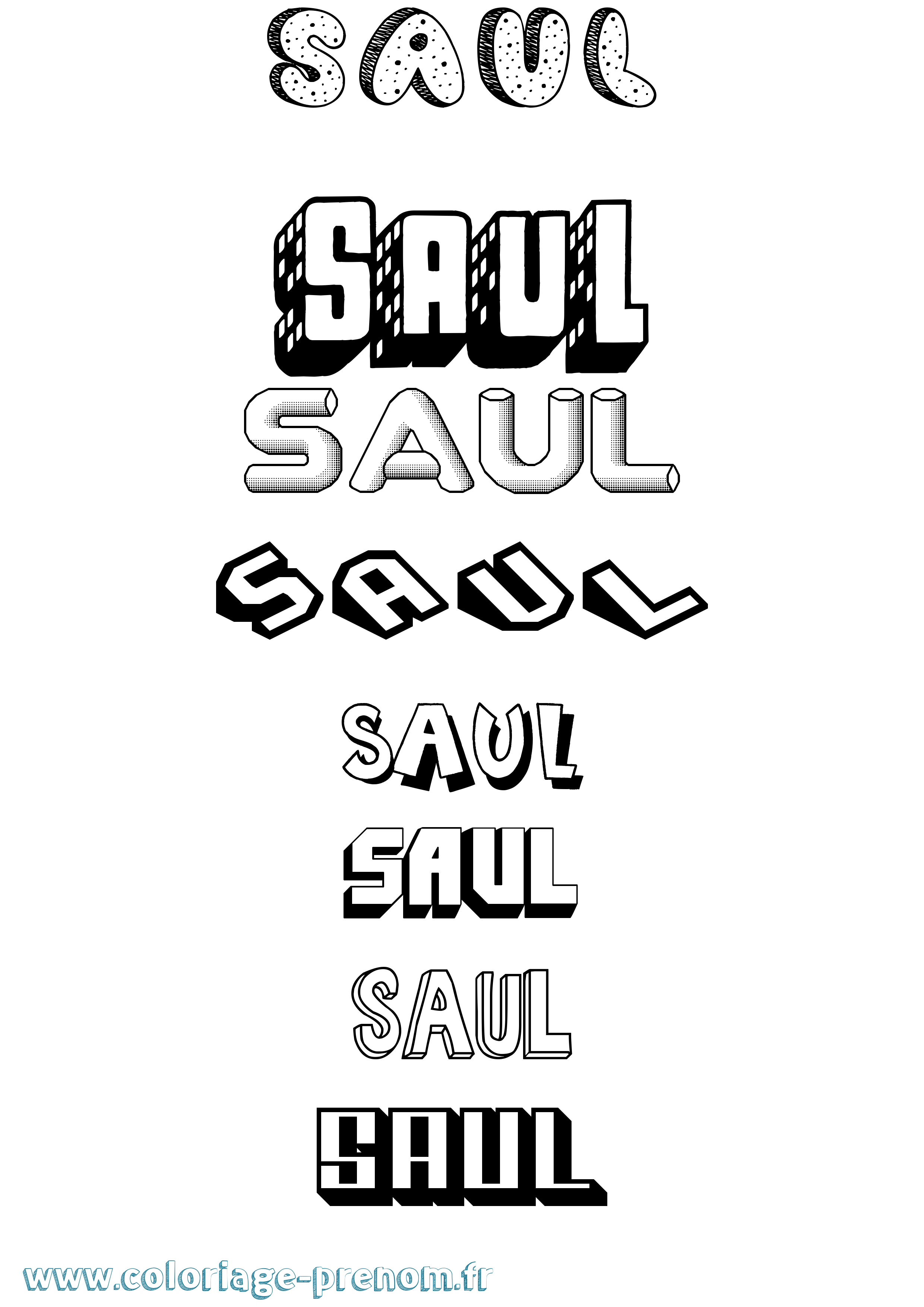 Coloriage prénom Saul