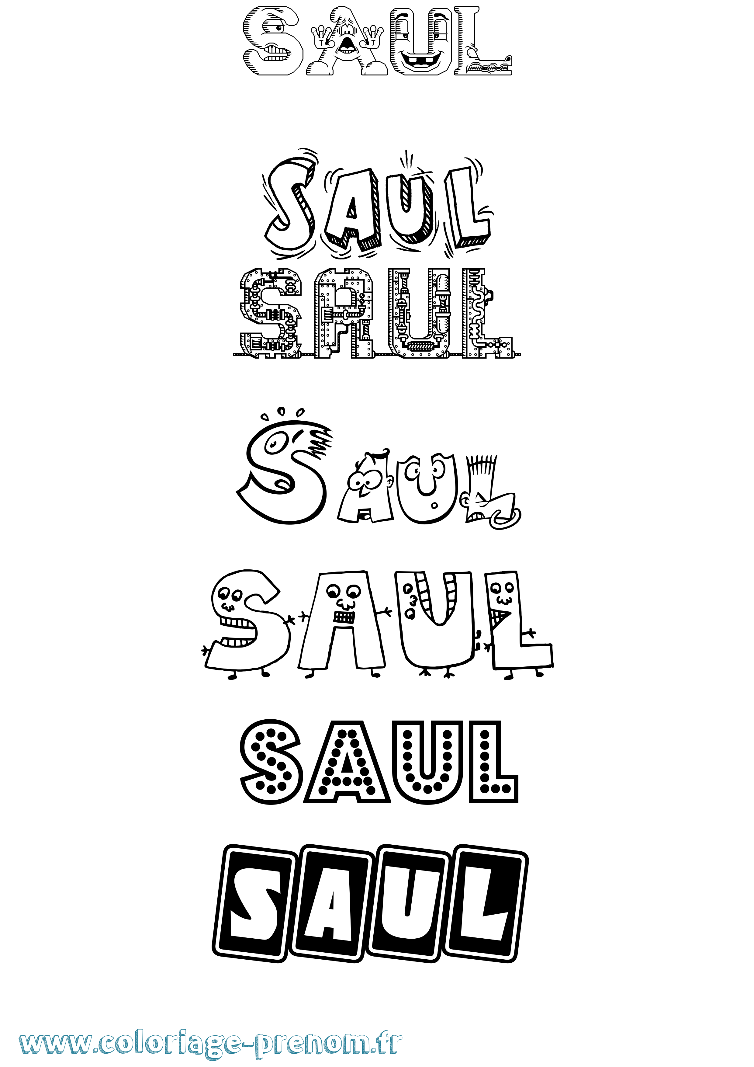 Coloriage prénom Saul