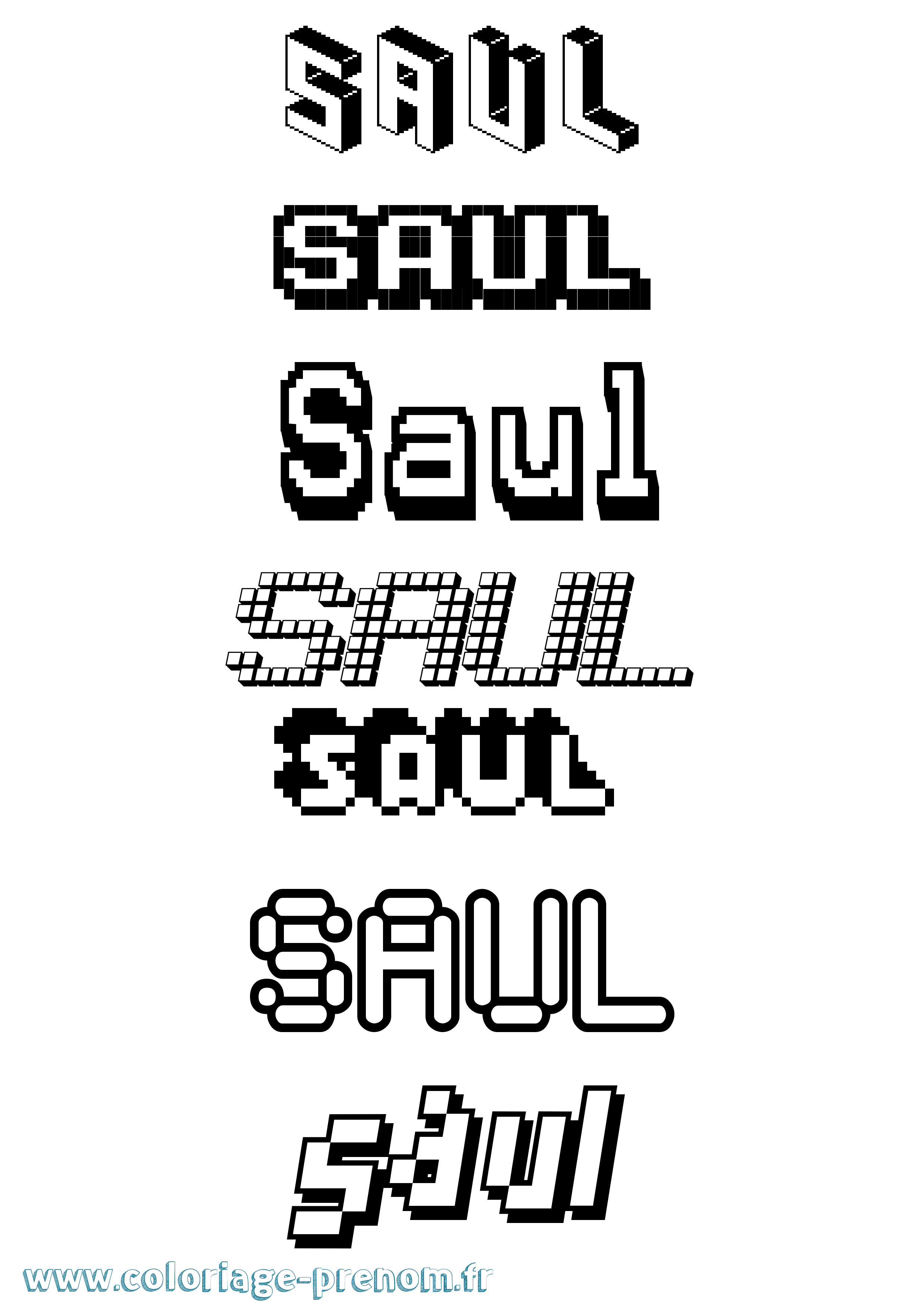 Coloriage prénom Saul Pixel