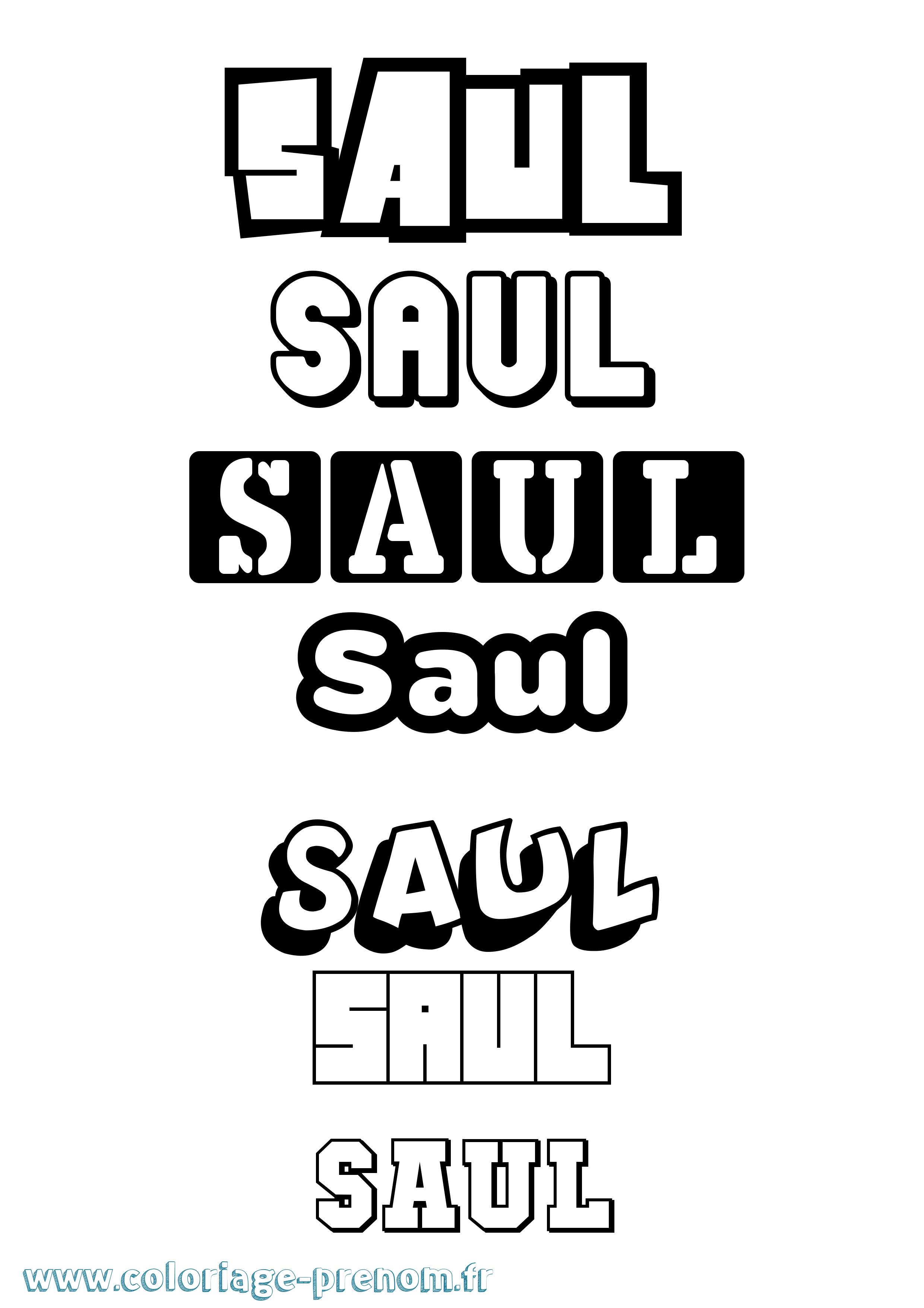 Coloriage prénom Saul Simple