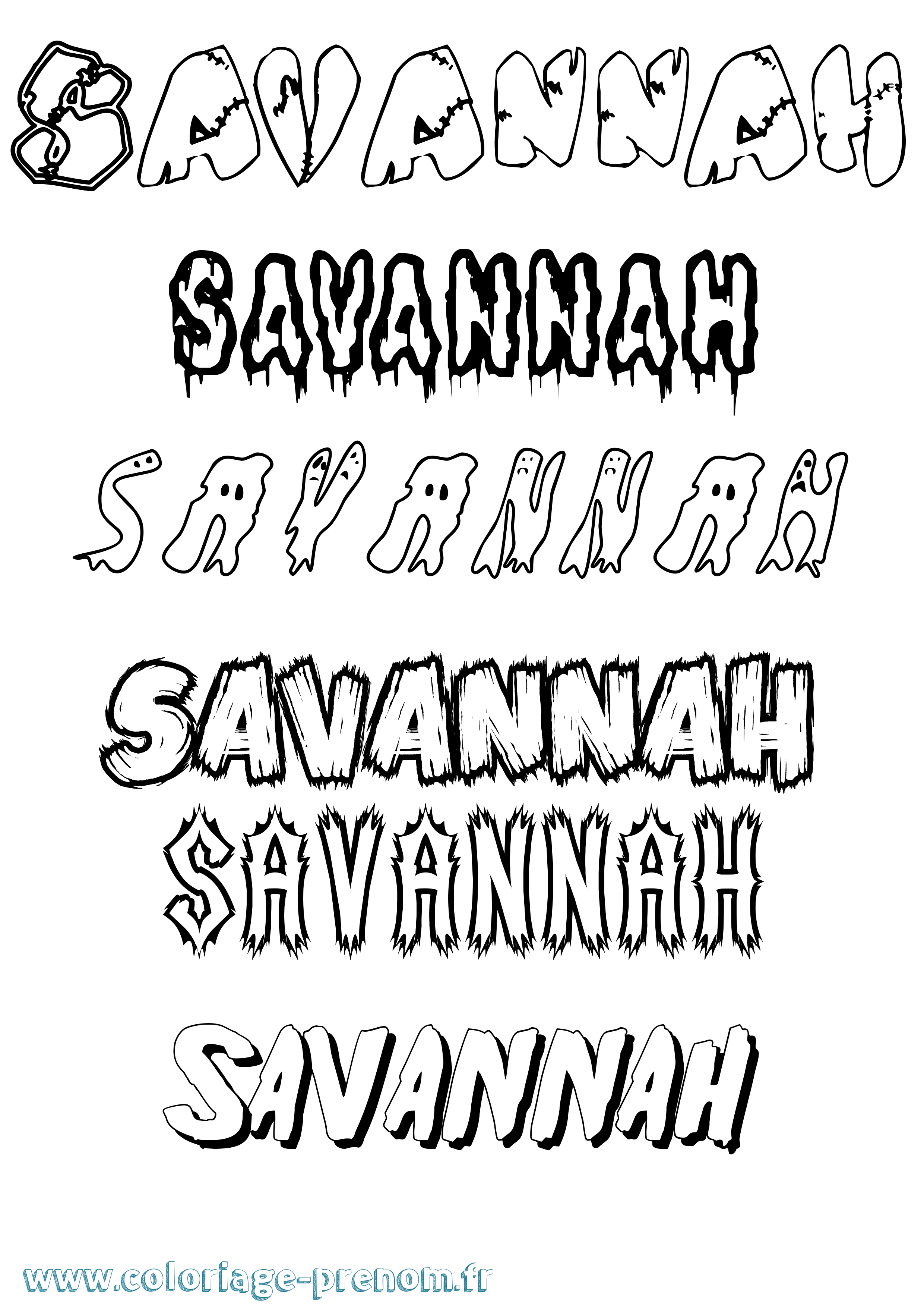 Coloriage Savannah Coloriage prénom Savannah