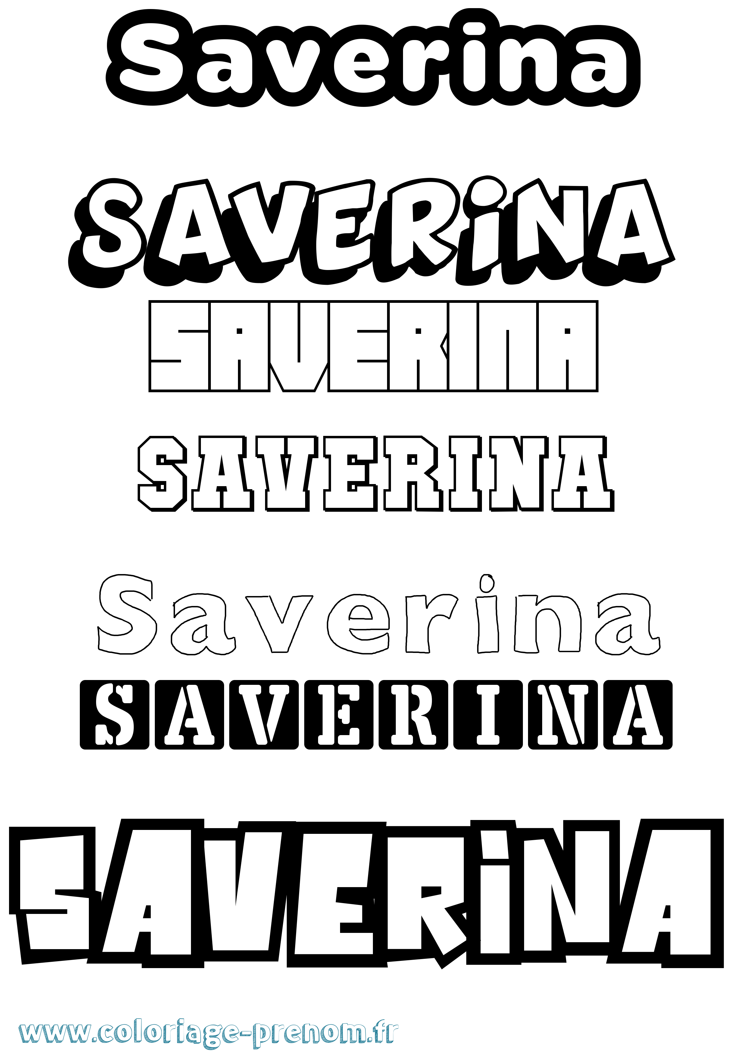 Coloriage prénom Saverina Simple
