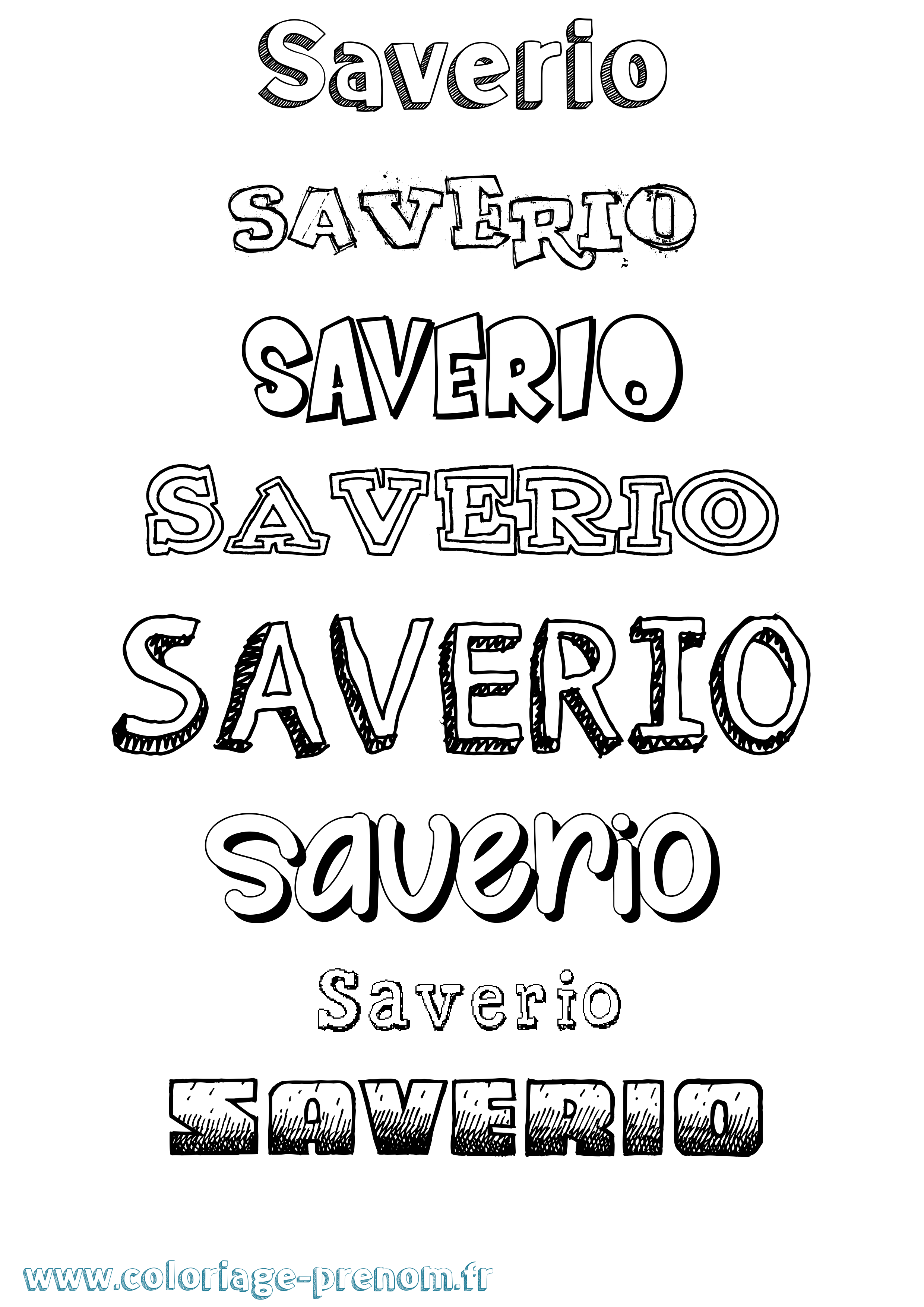 Coloriage prénom Saverio Dessiné