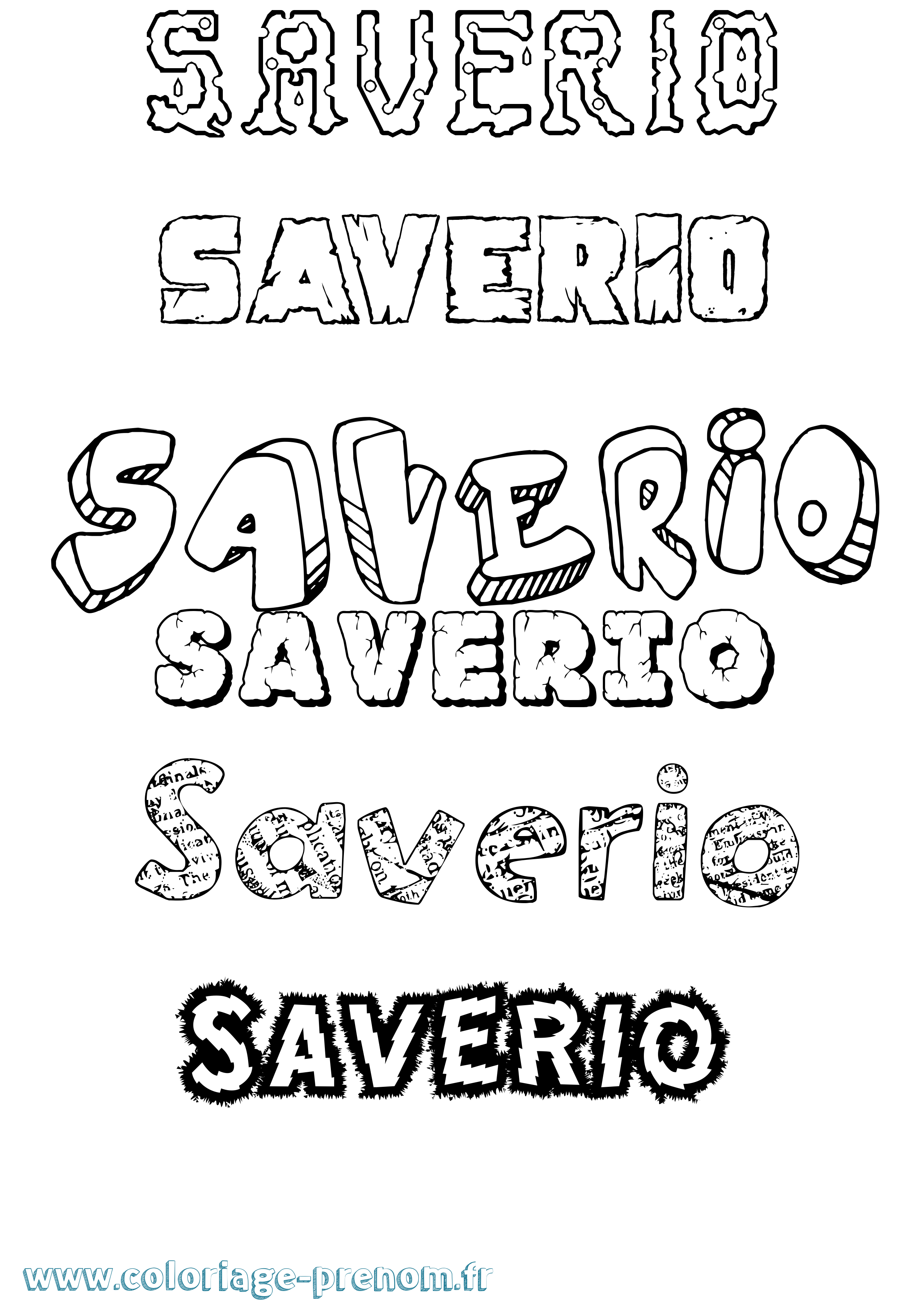Coloriage prénom Saverio Destructuré