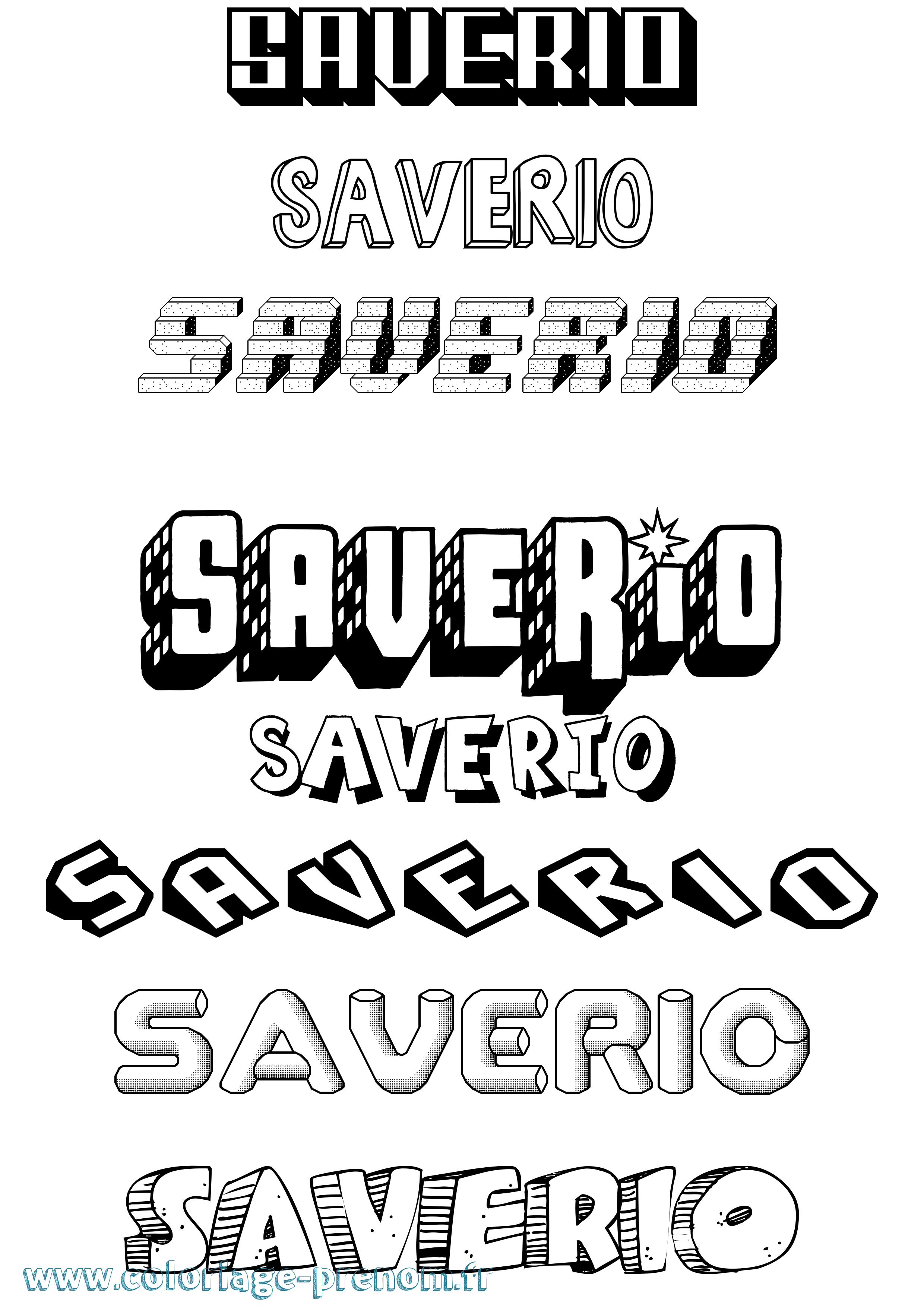Coloriage prénom Saverio Effet 3D