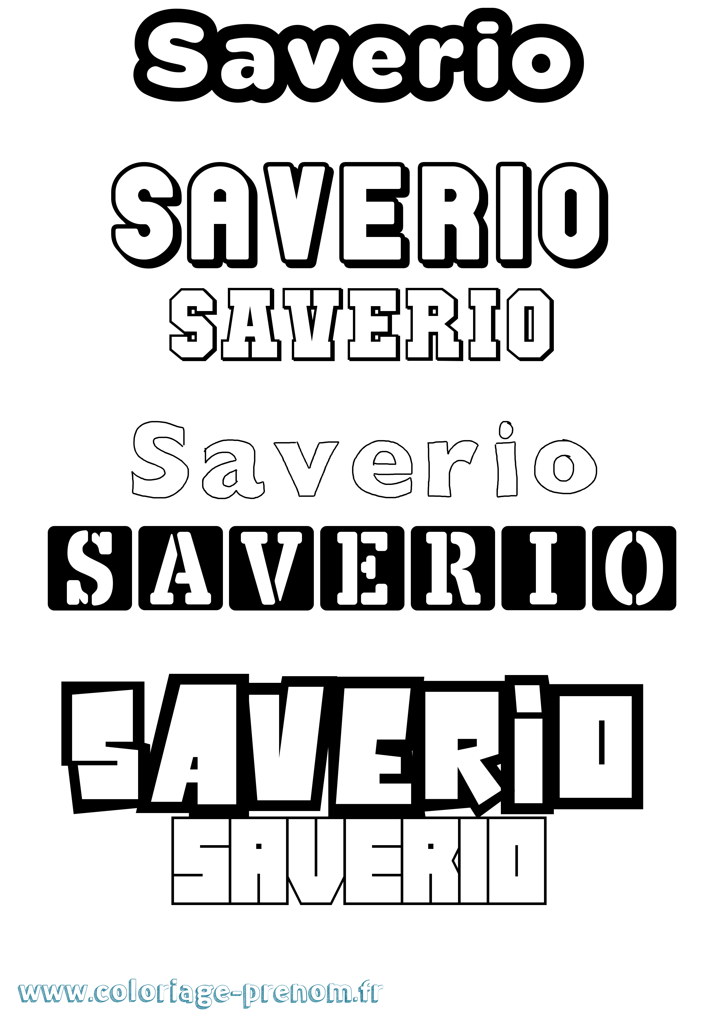Coloriage prénom Saverio Simple