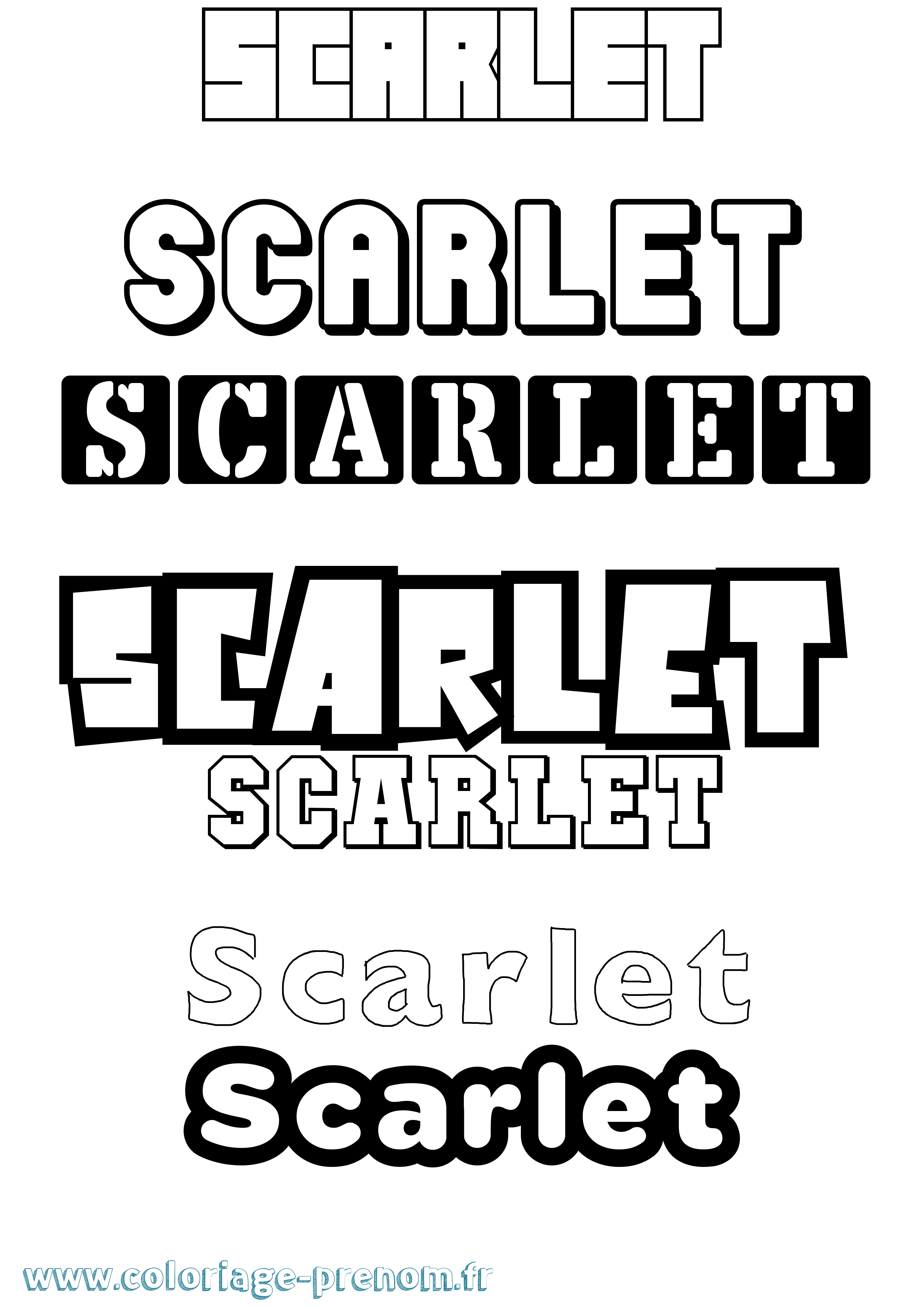 Coloriage prénom Scarlet Simple