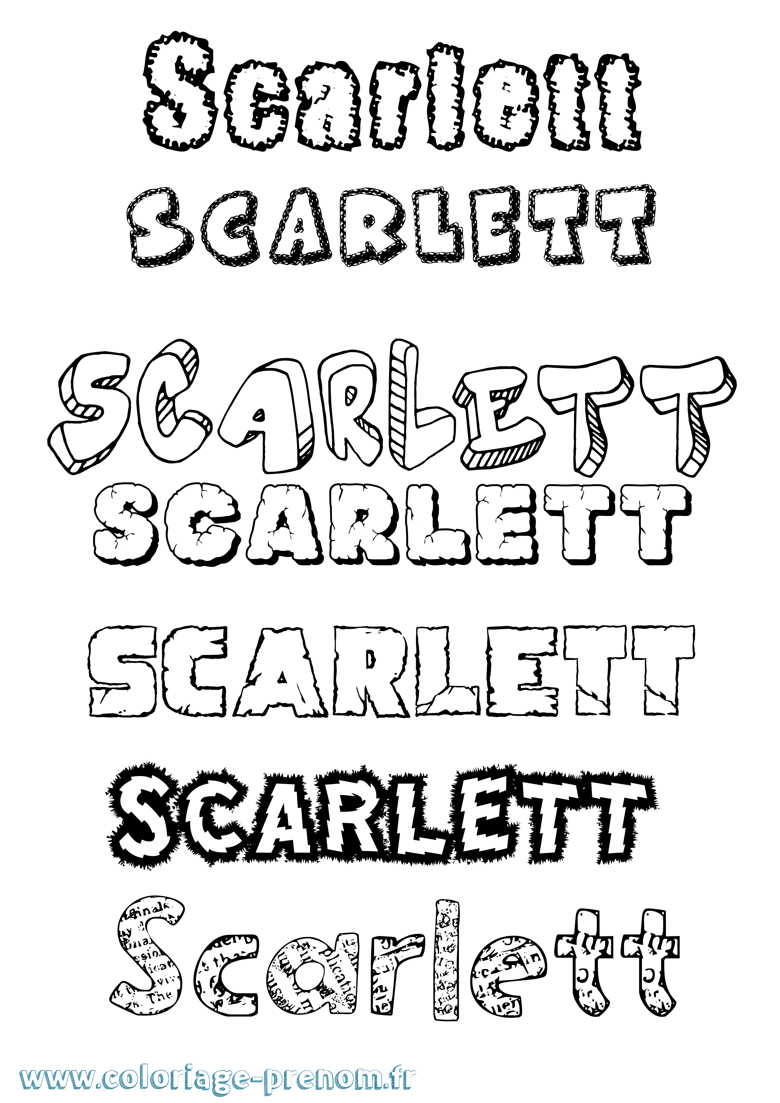 Coloriage prénom Scarlett Destructuré