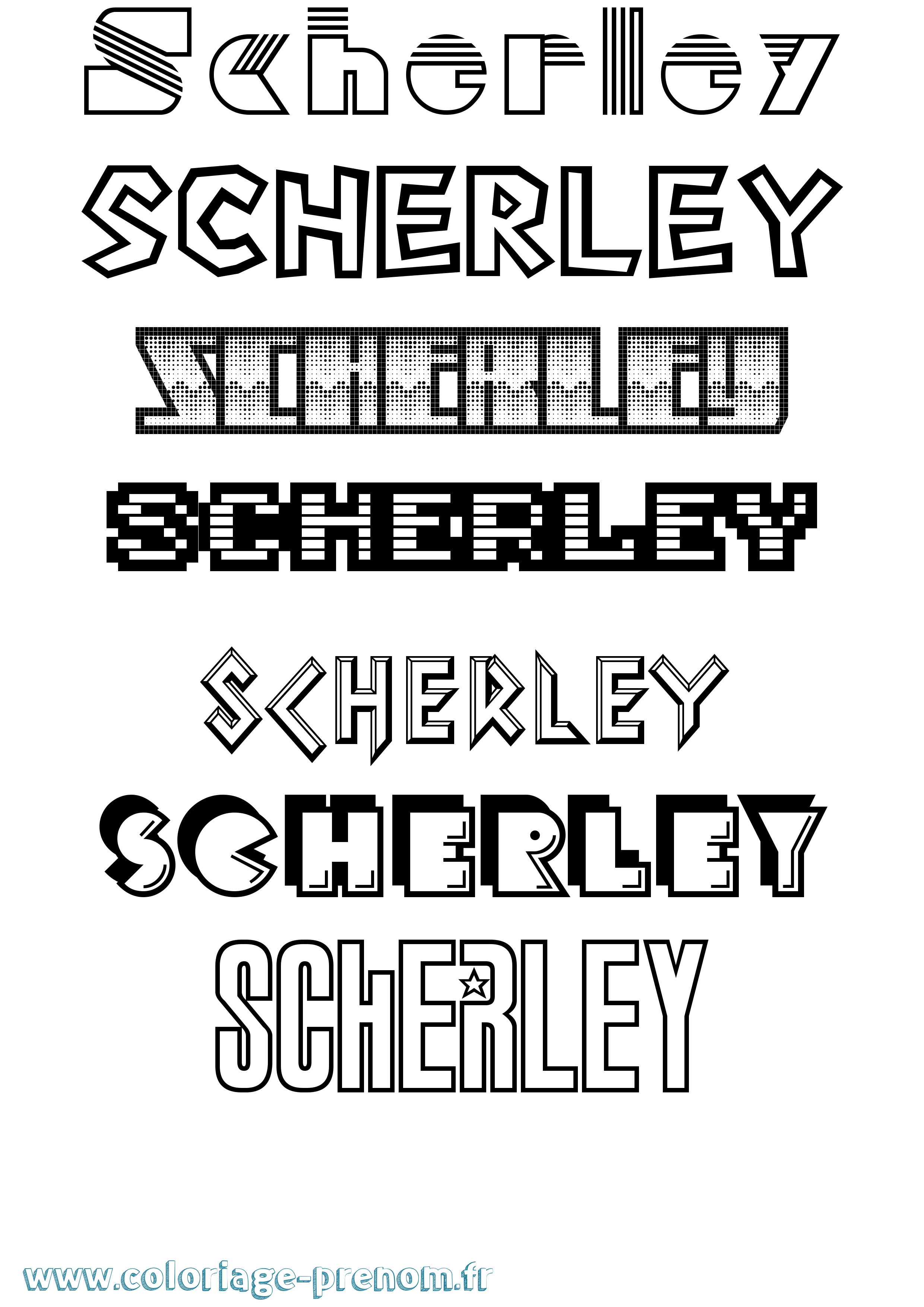 Coloriage prénom Scherley Jeux Vidéos
