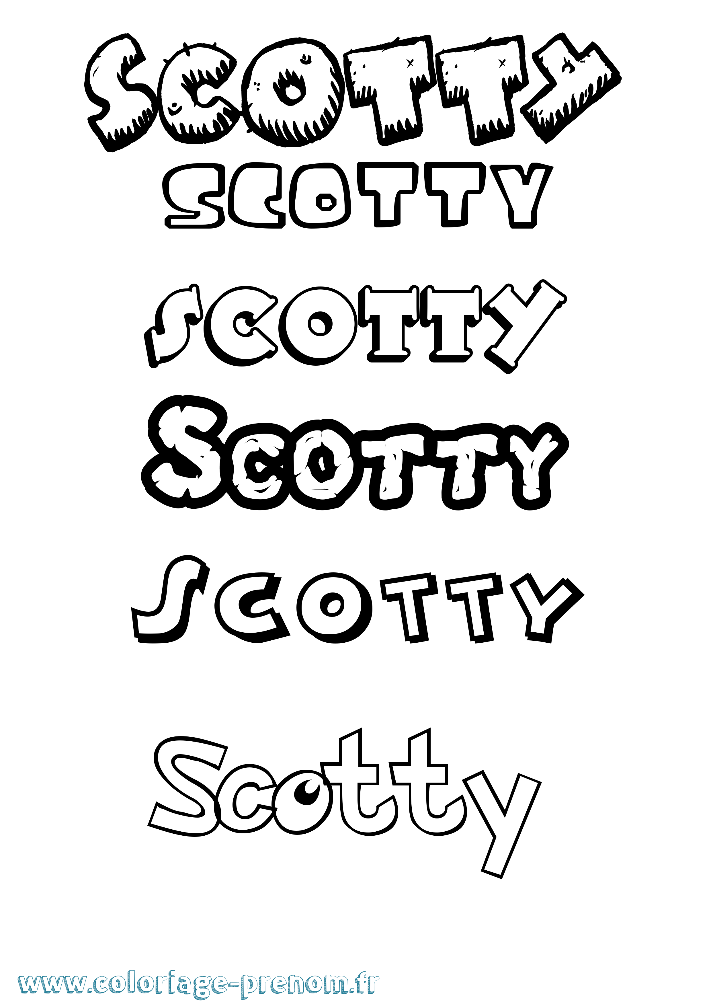 Coloriage Scotty Dessin Animé Coloriage prénom Scotty Dessin Animé