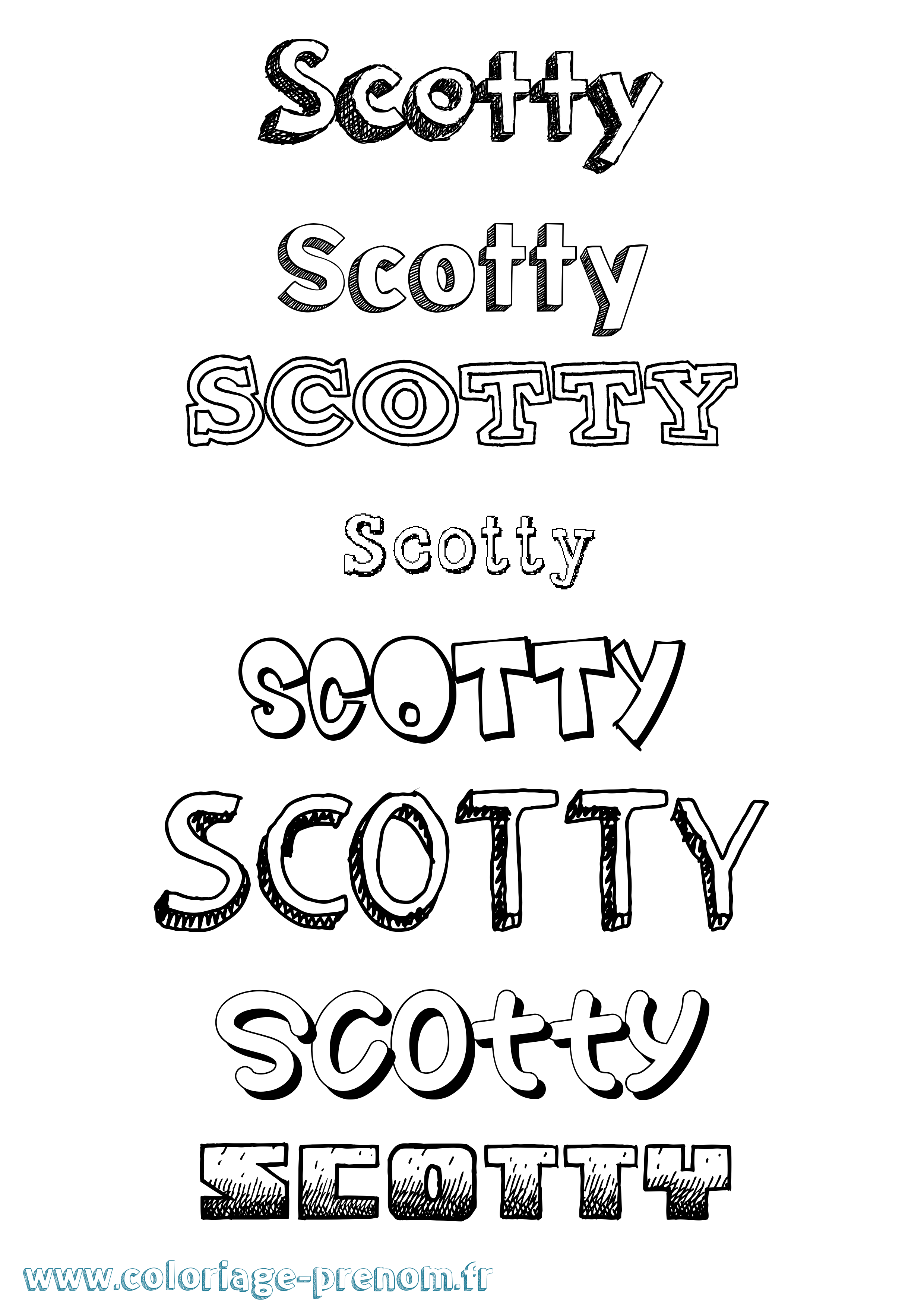 Coloriage Scotty Dessiné Coloriage prénom Scotty Dessiné