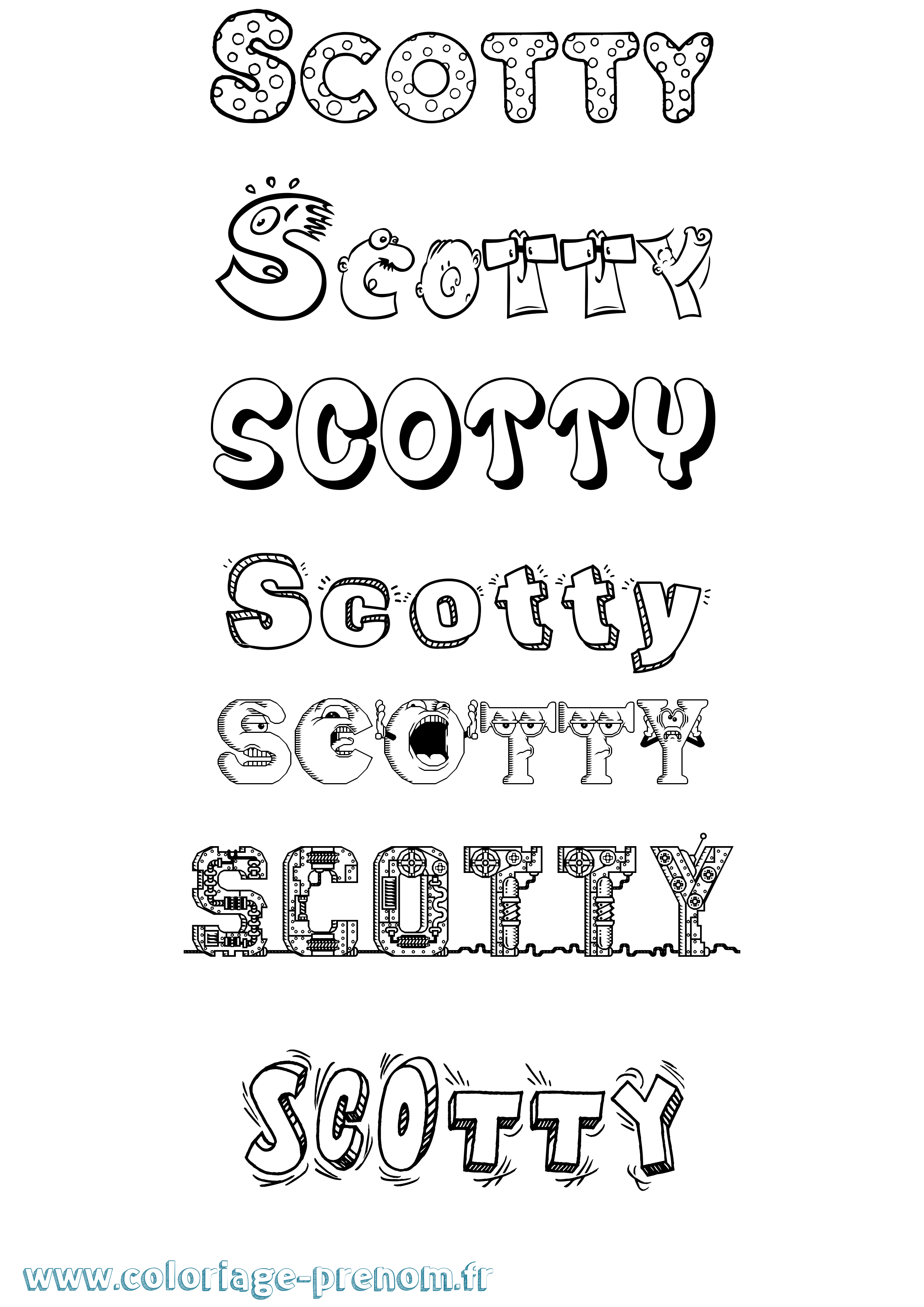 Coloriage Scotty Fun Coloriage prénom Scotty Fun