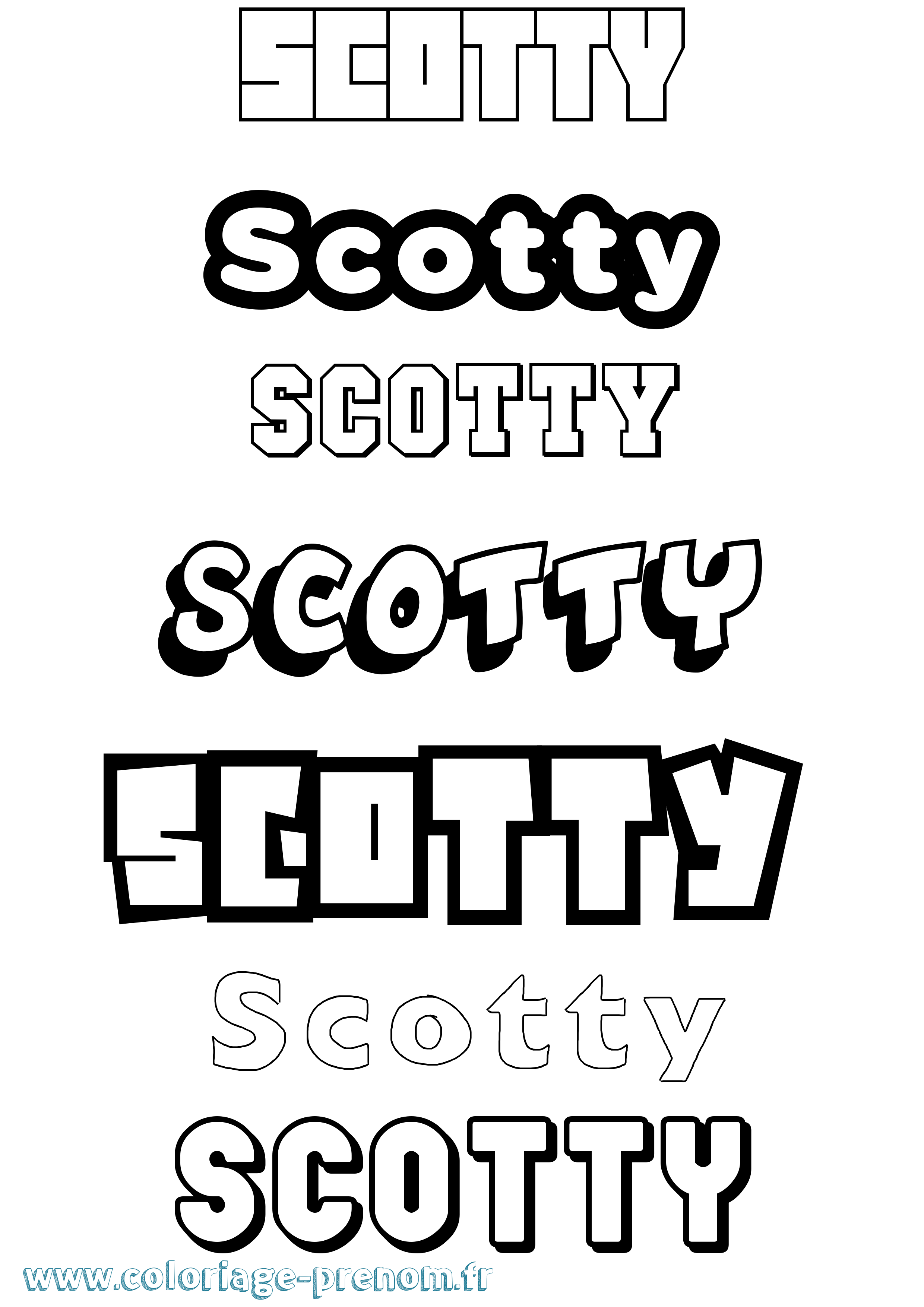 Coloriage Scotty Simple Coloriage prénom Scotty Simple