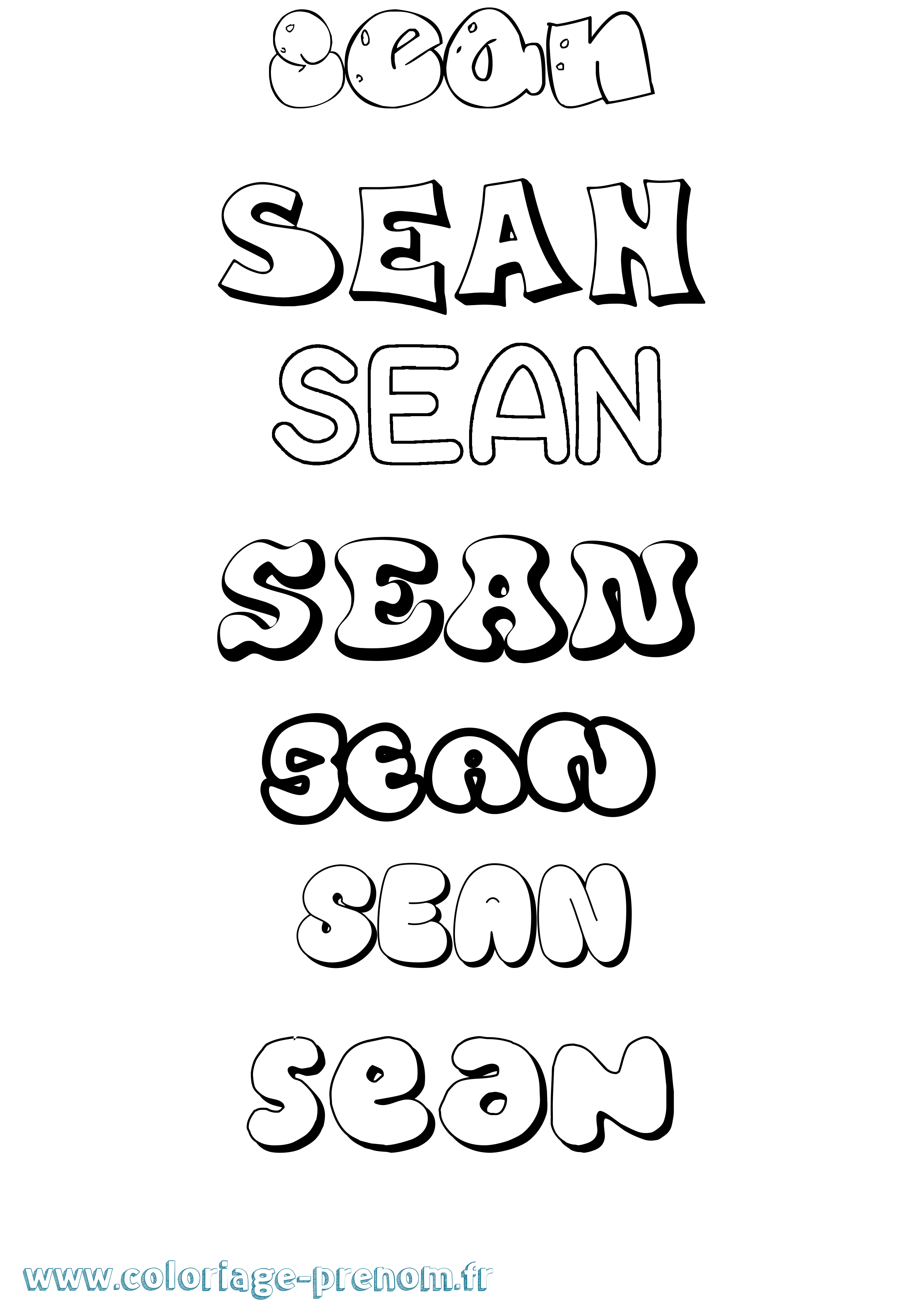 Coloriage prénom Sean