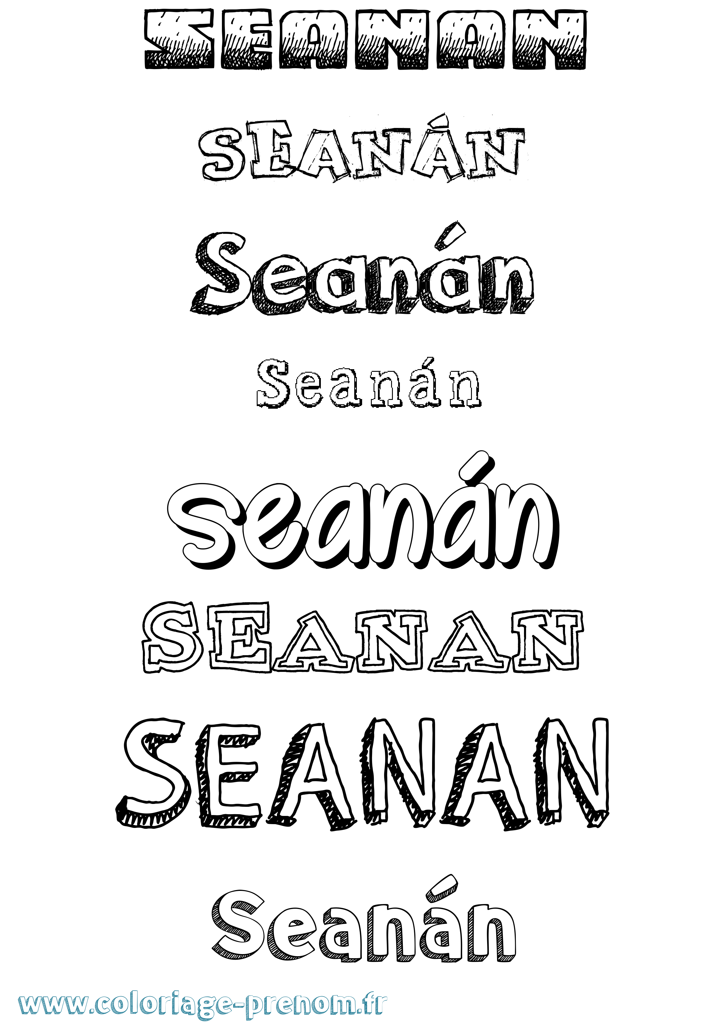 Coloriage prénom Seanán Dessiné