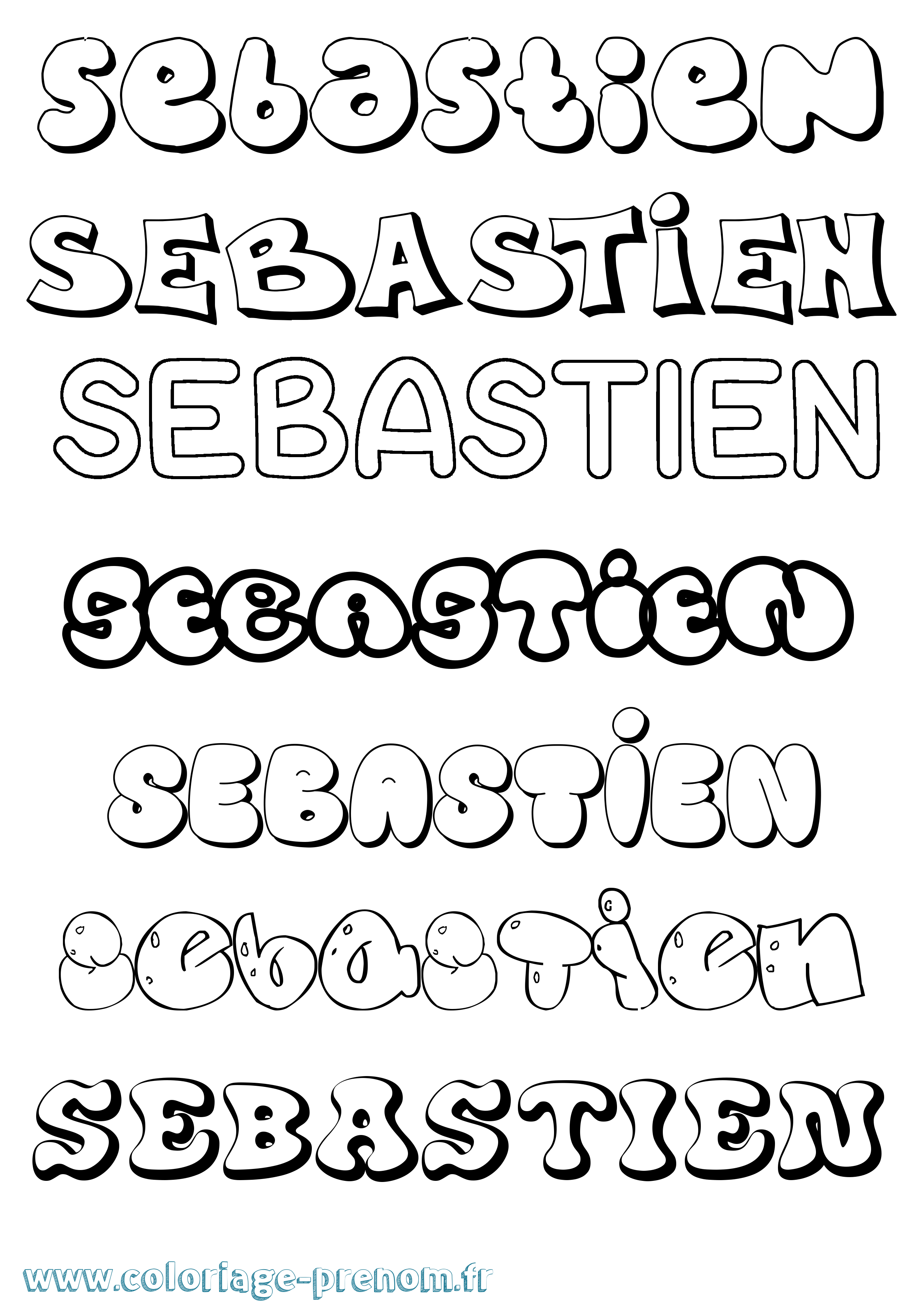 Coloriage Sebastien Coloriage prénom Sebastien