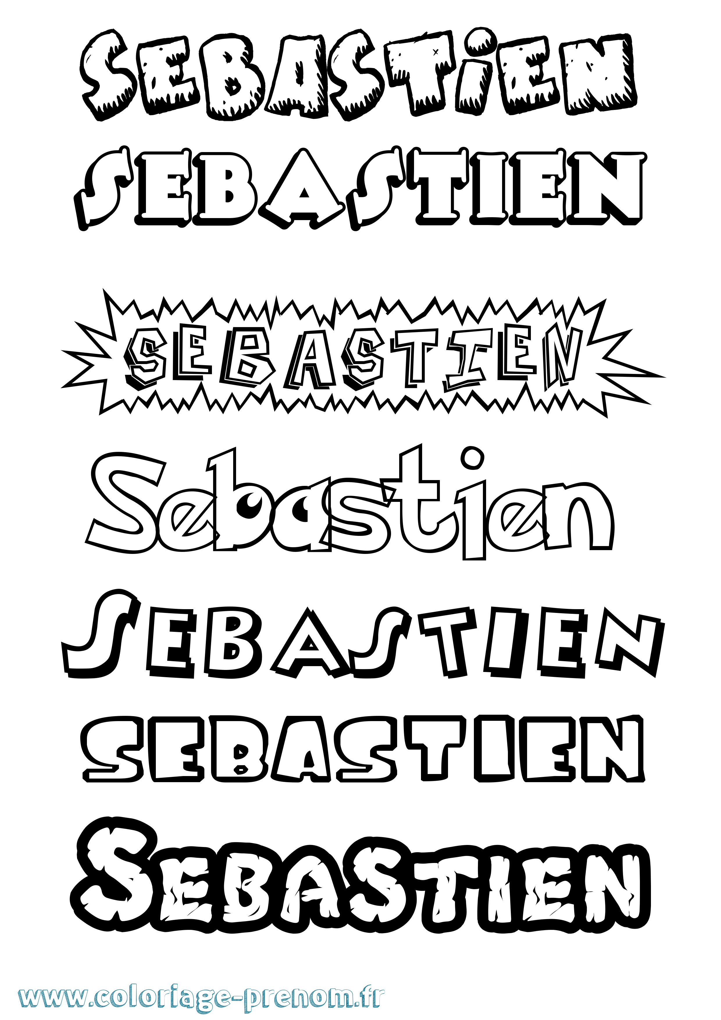 Coloriage Sebastien Coloriage prénom Sebastien