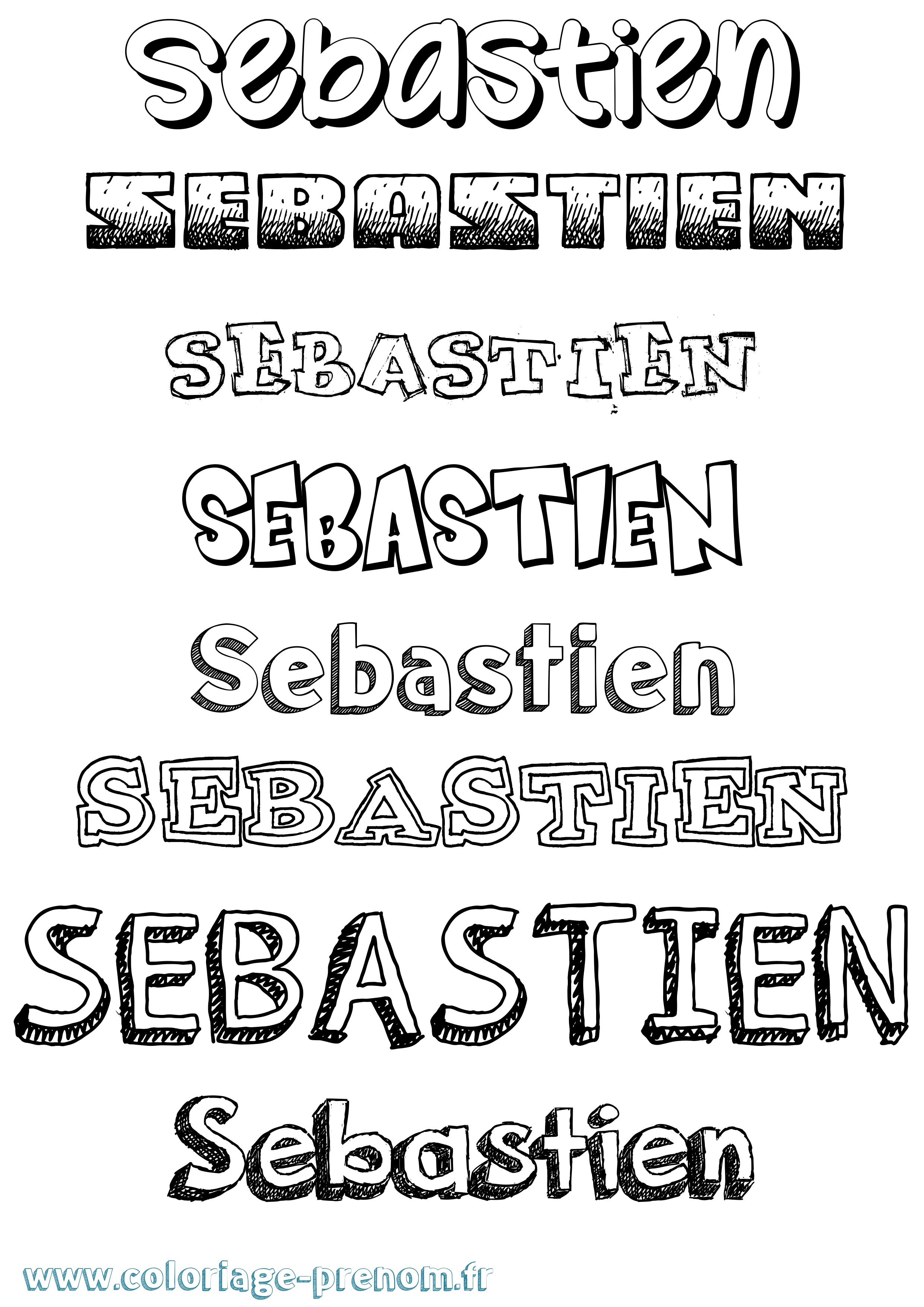 Coloriage Sebastien Coloriage prénom Sebastien