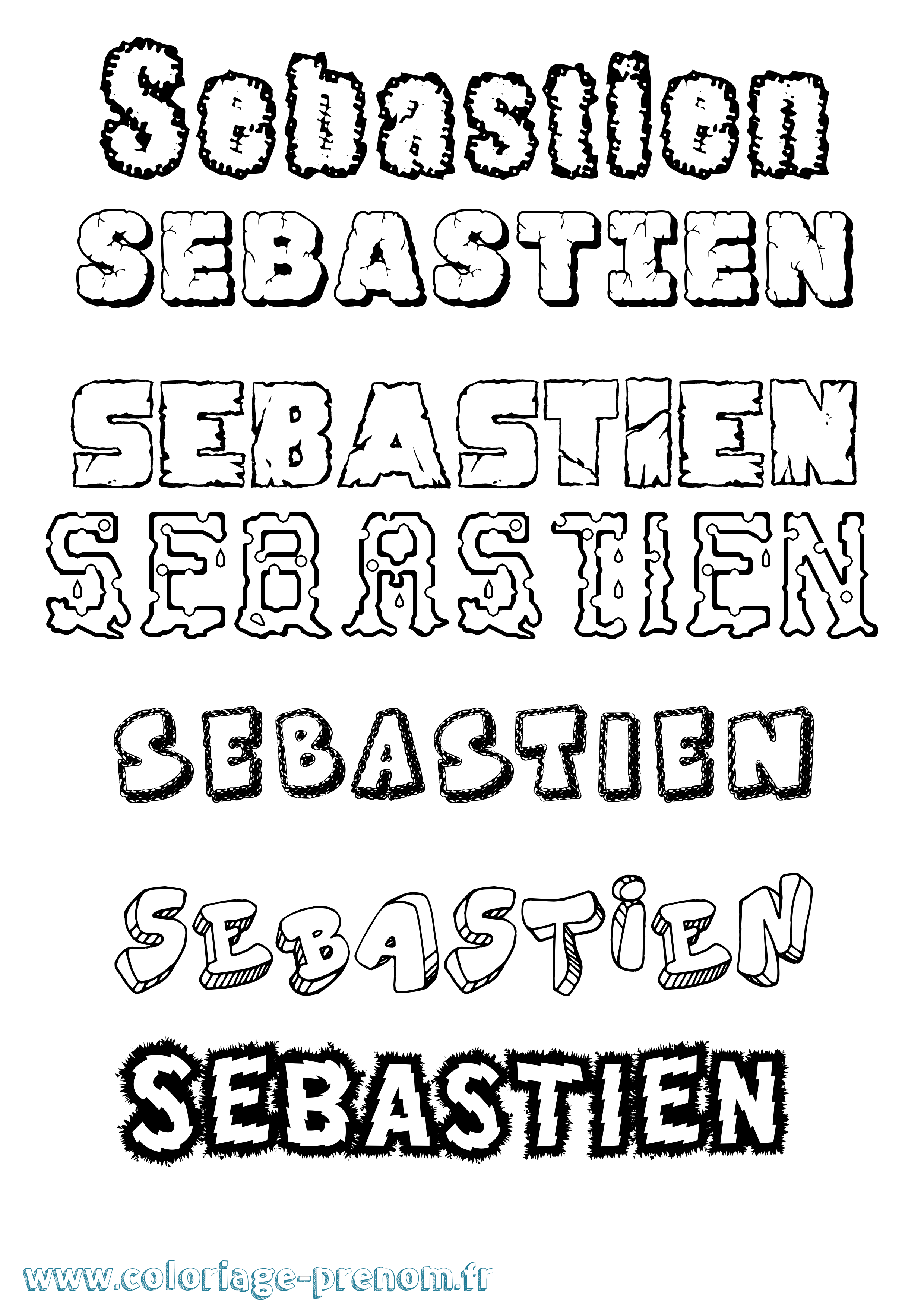 Coloriage Sebastien Coloriage prénom Sebastien