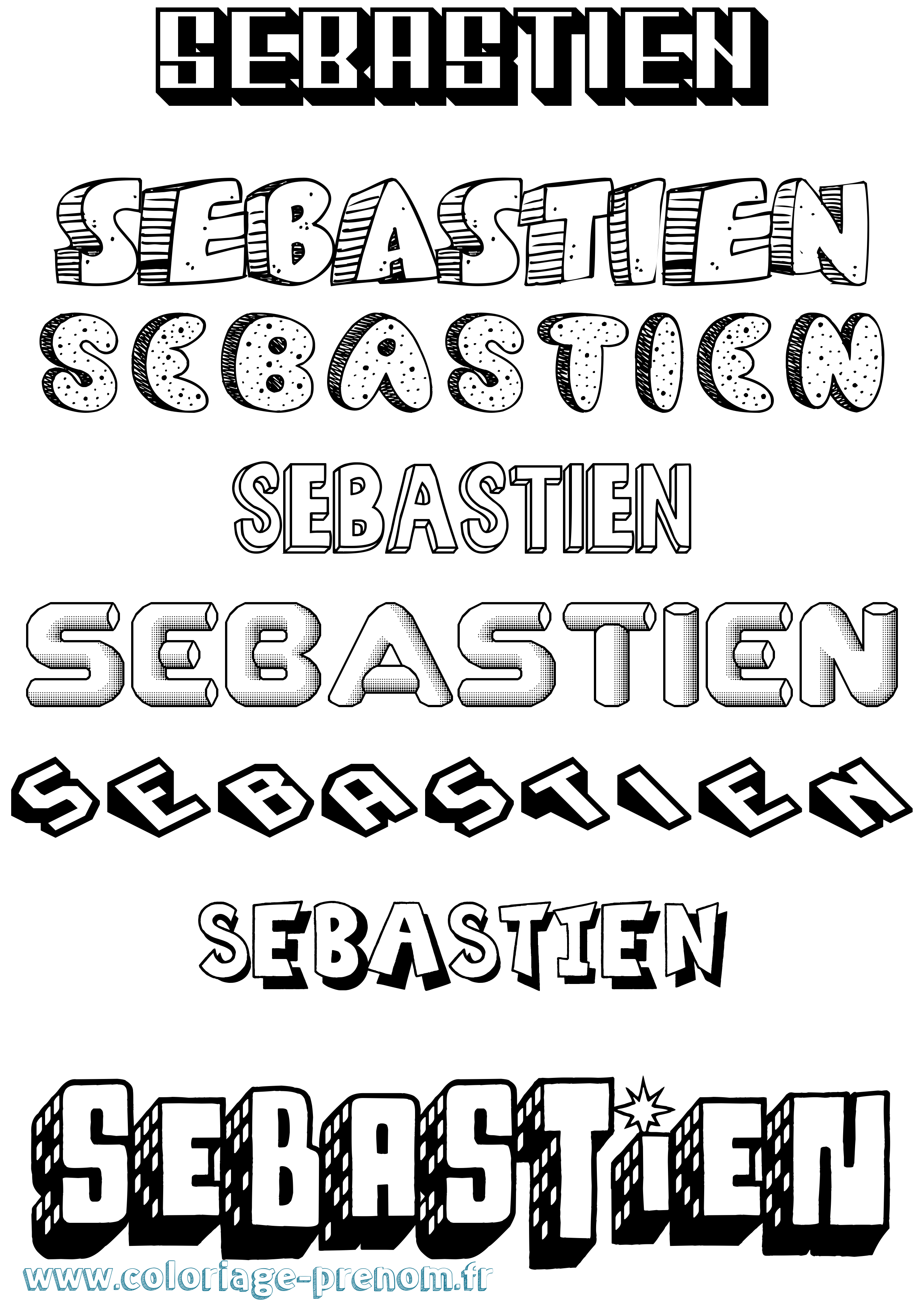Coloriage Sebastien Coloriage prénom Sebastien
