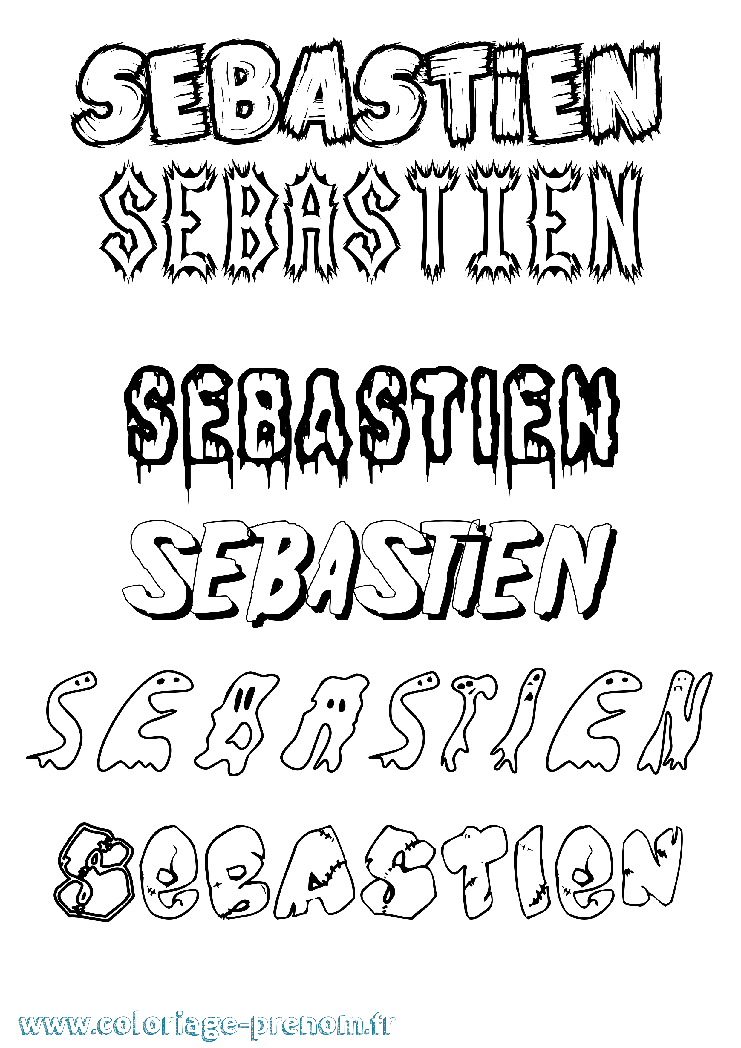 Coloriage Sebastien Coloriage prénom Sebastien