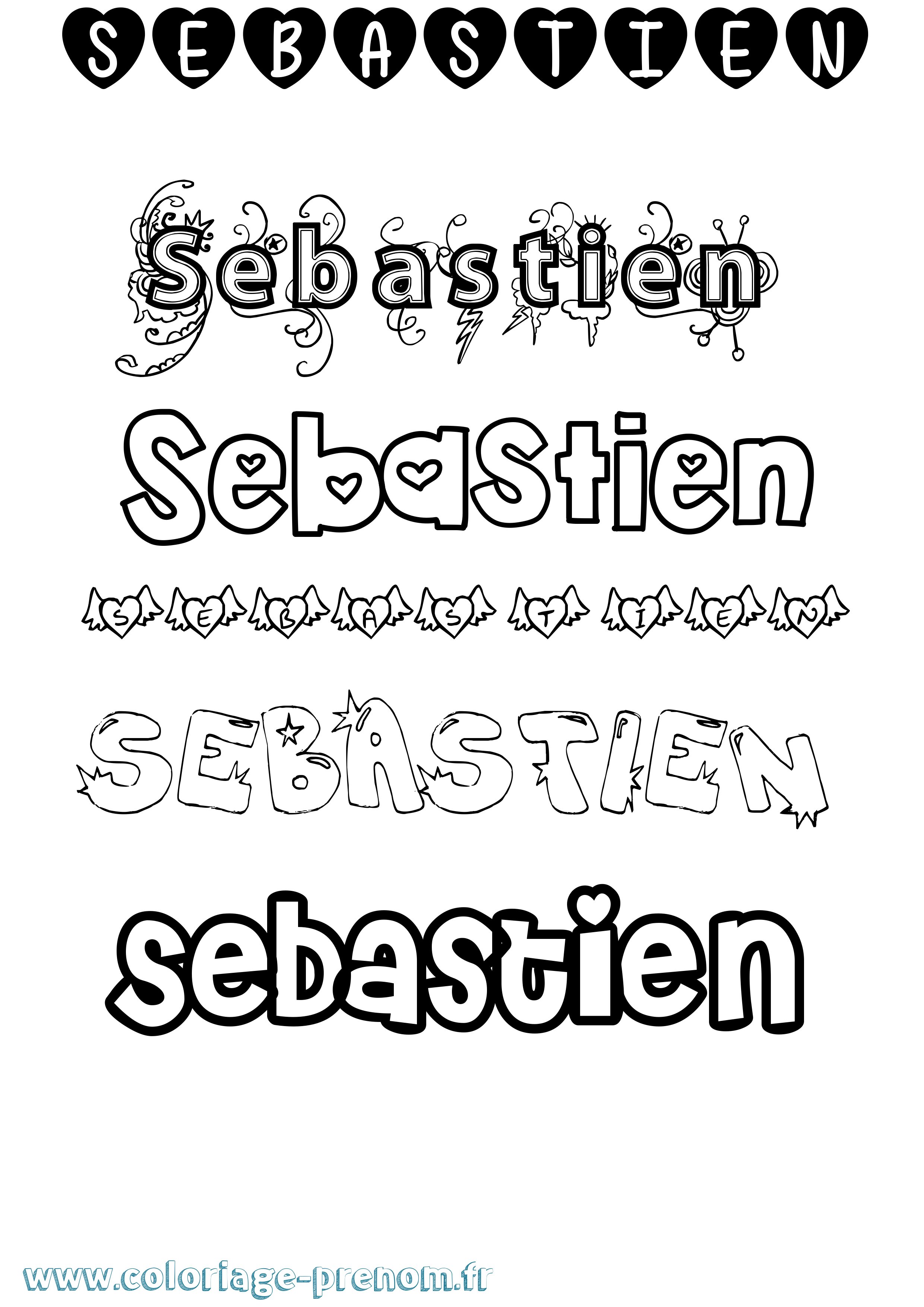 Coloriage Sebastien Coloriage prénom Sebastien