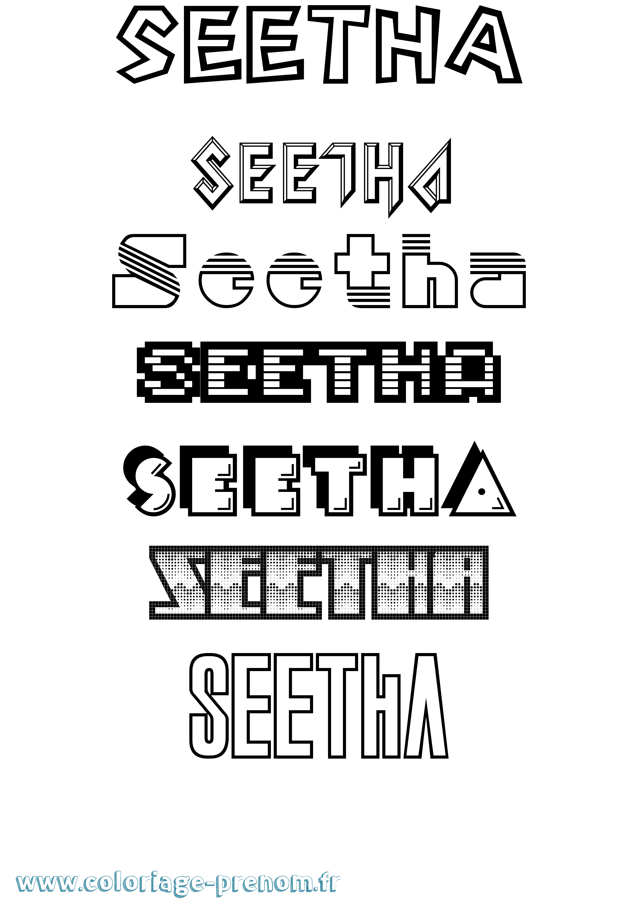 Coloriage prénom Seetha Jeux Vidéos