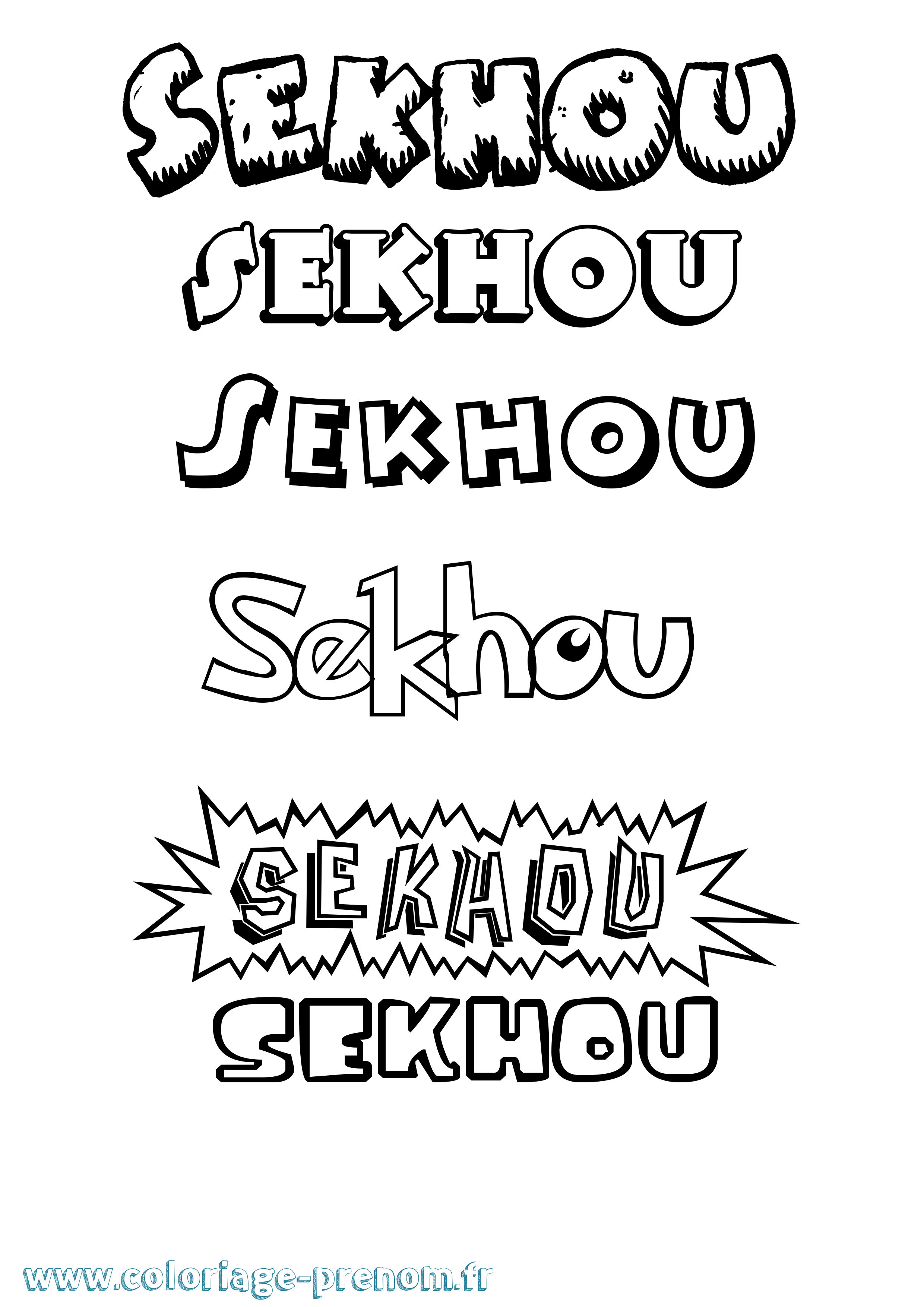 Coloriage Sekhou Dessin Animé Coloriage prénom Sekhou Dessin Animé