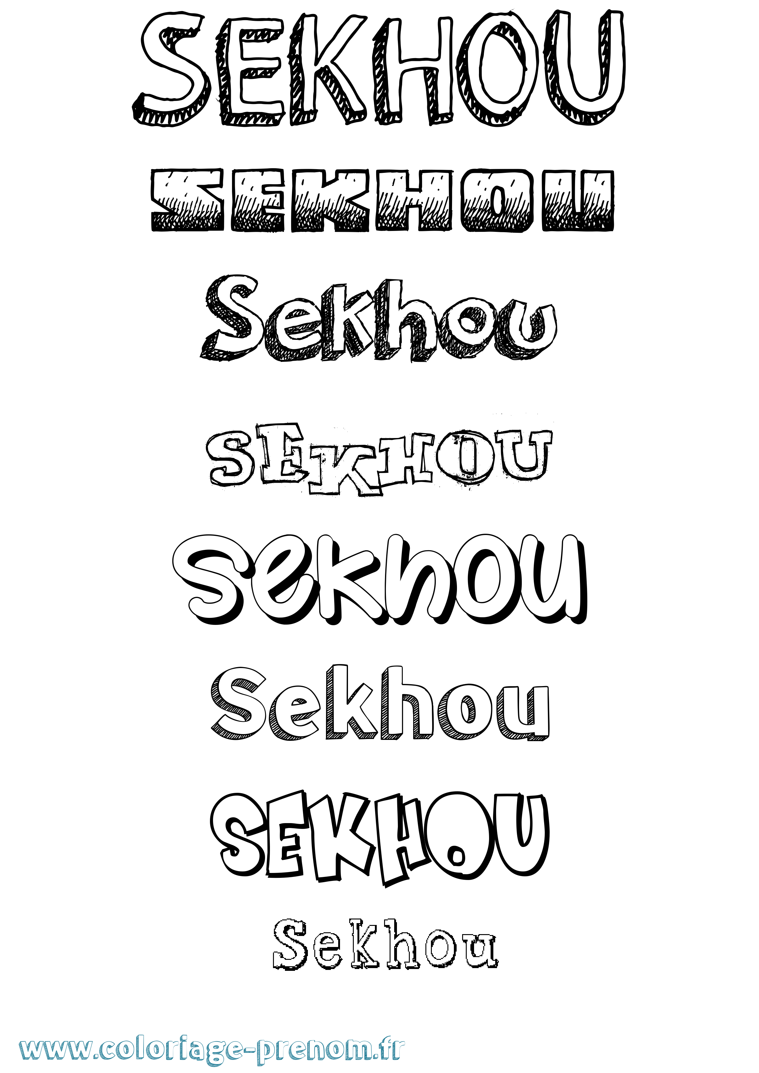Coloriage prénom Sekhou Dessiné