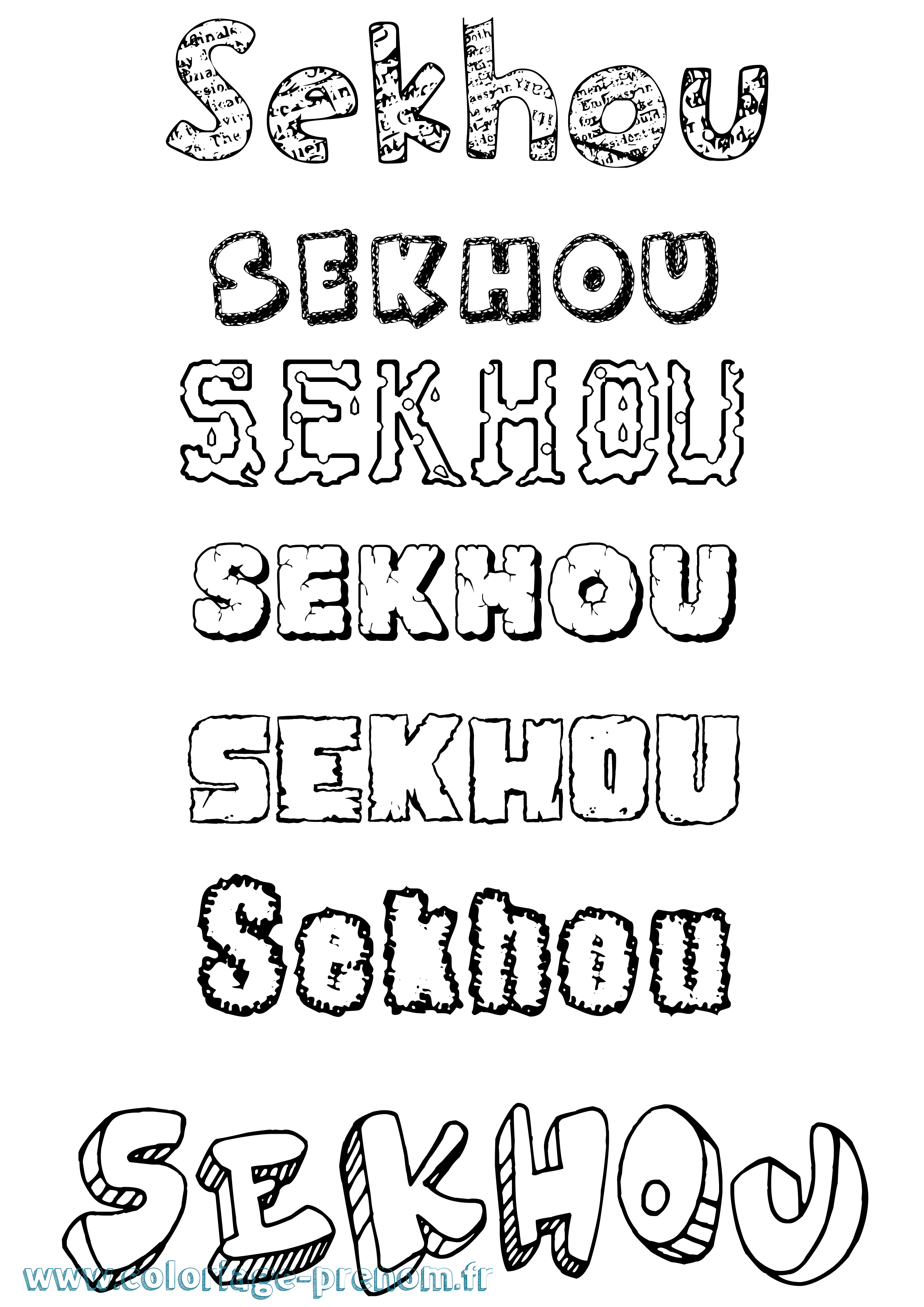 Coloriage Sekhou Destructuré Coloriage prénom Sekhou Destructuré
