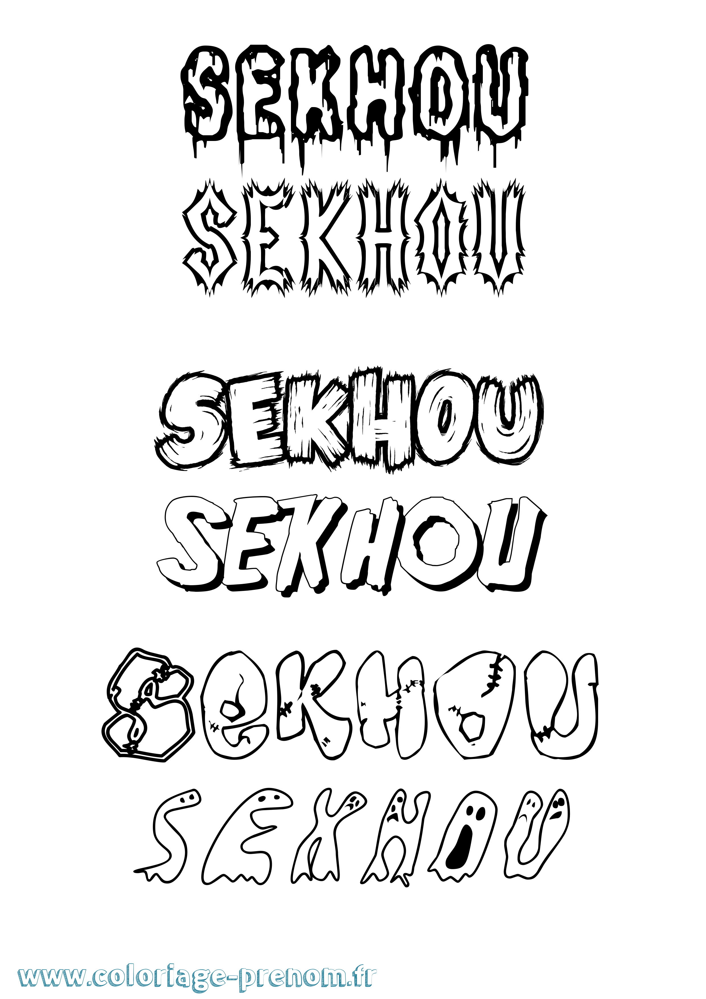 Coloriage Sekhou Frisson Coloriage prénom Sekhou Frisson