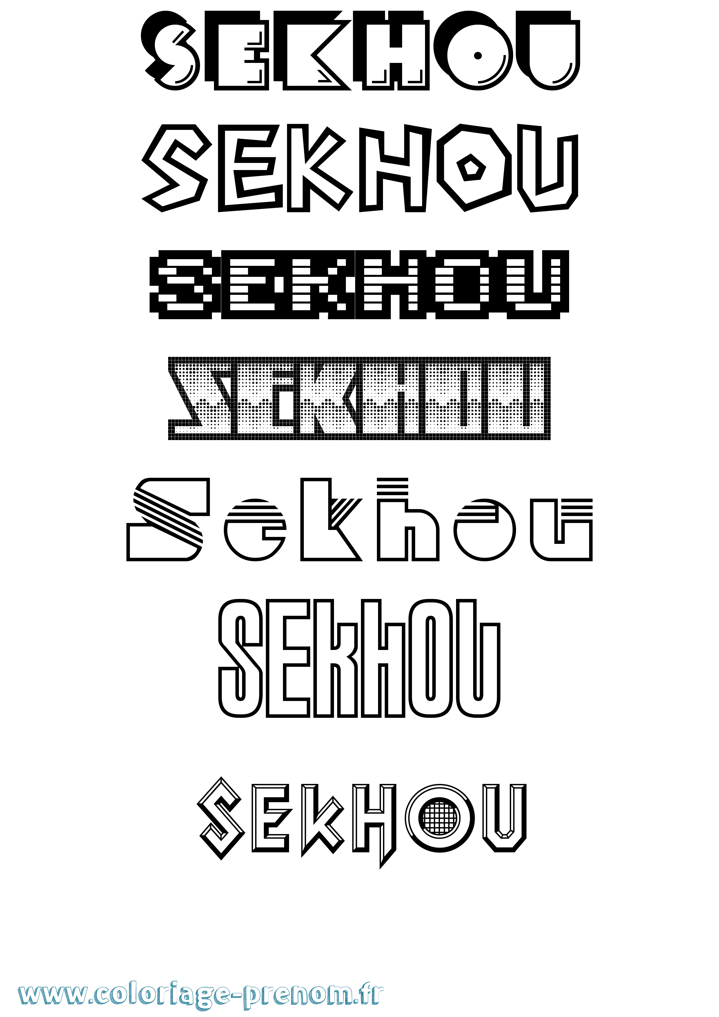 Coloriage prénom Sekhou Jeux Vidéos