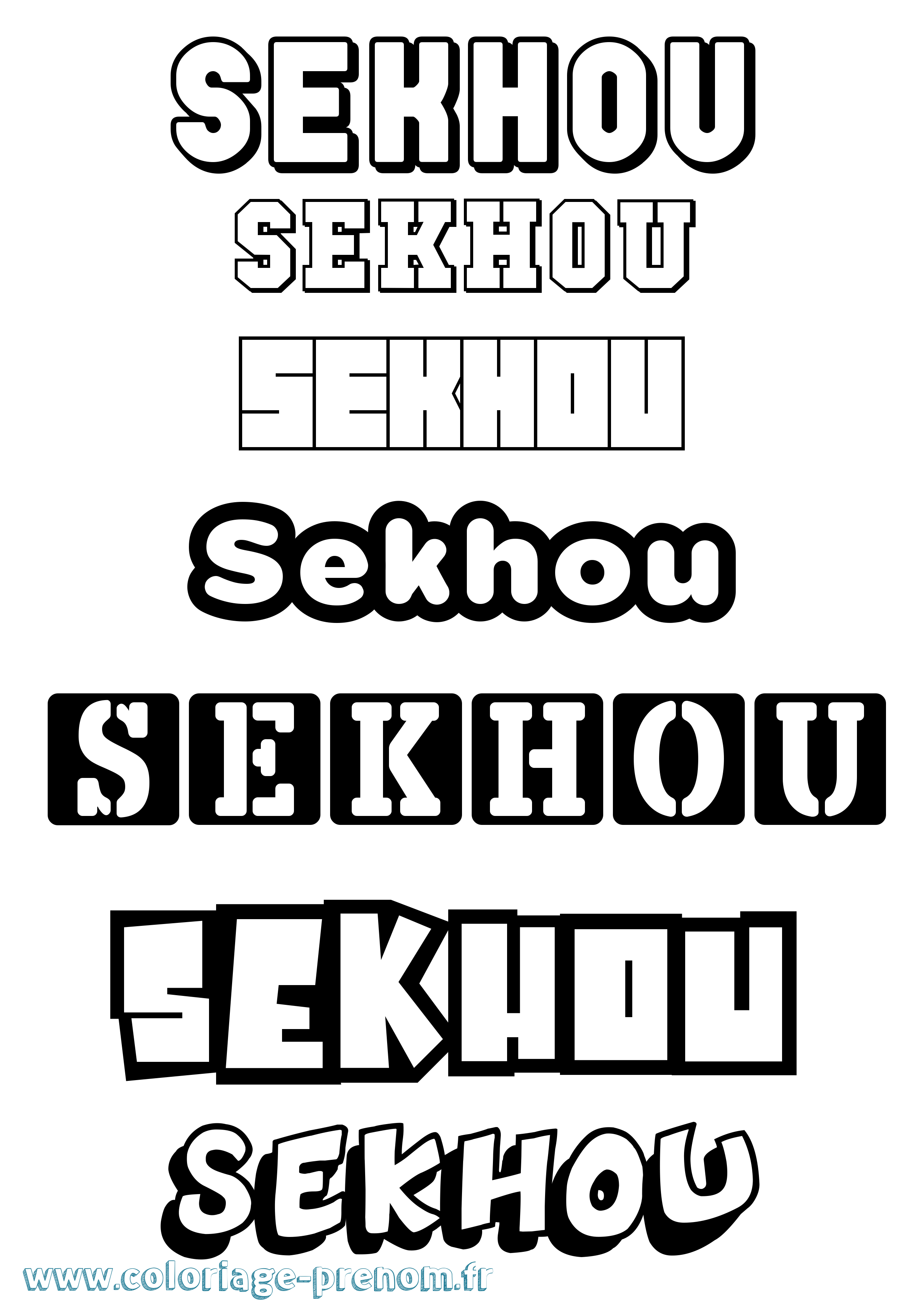 Coloriage prénom Sekhou Simple