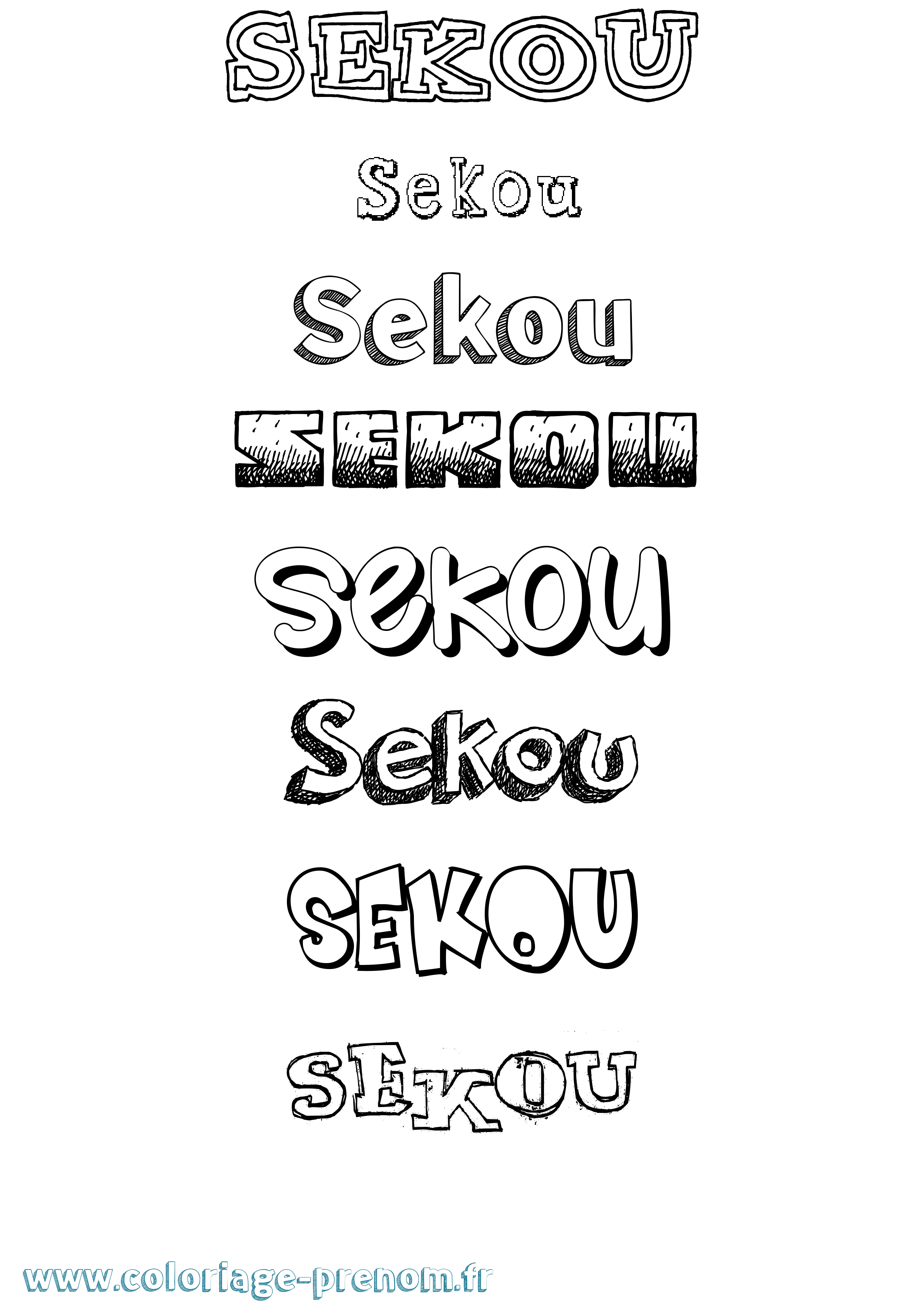 Coloriage prénom Sekou
