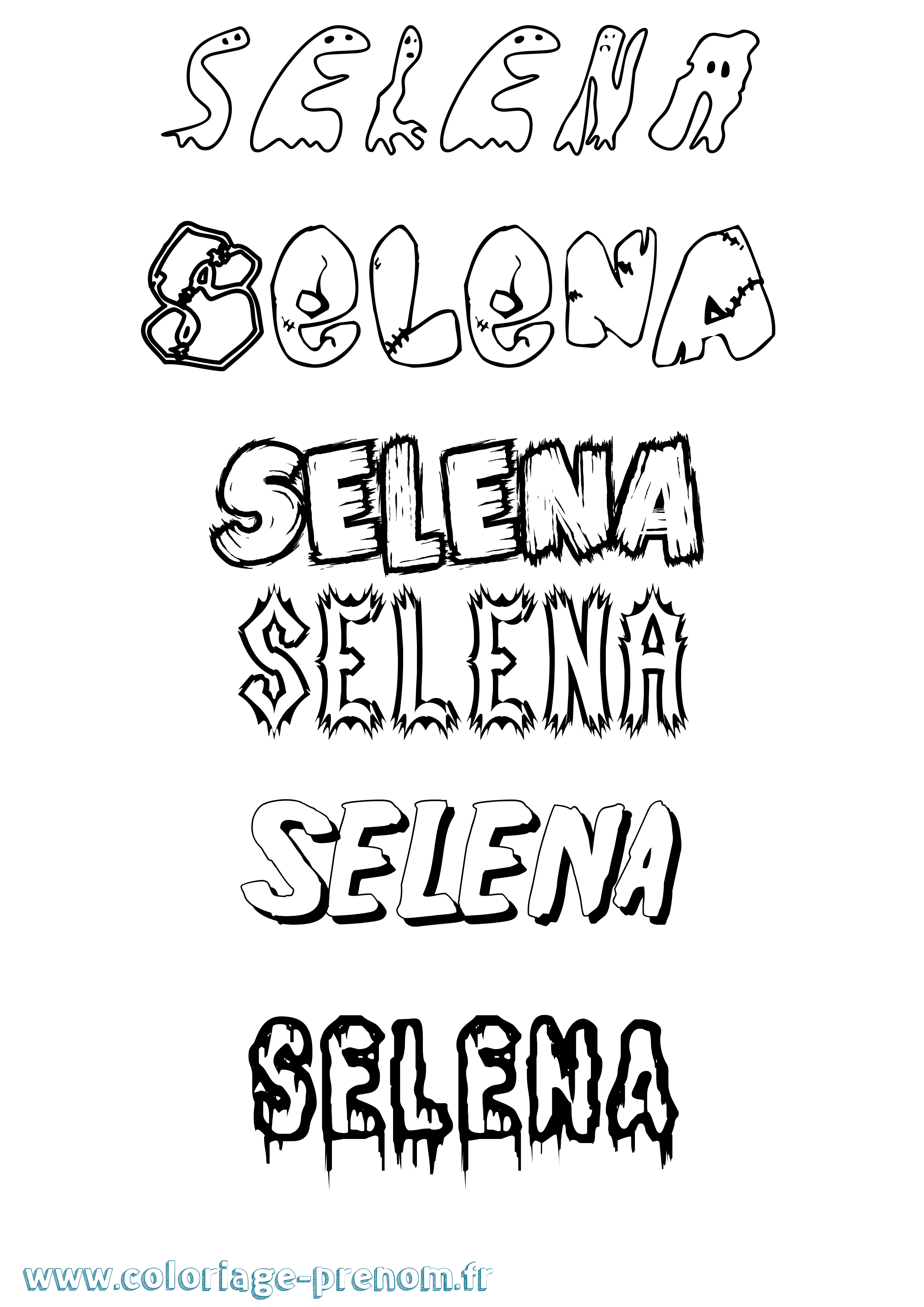 Coloriage Selena Frisson Coloriage prénom Selena Frisson