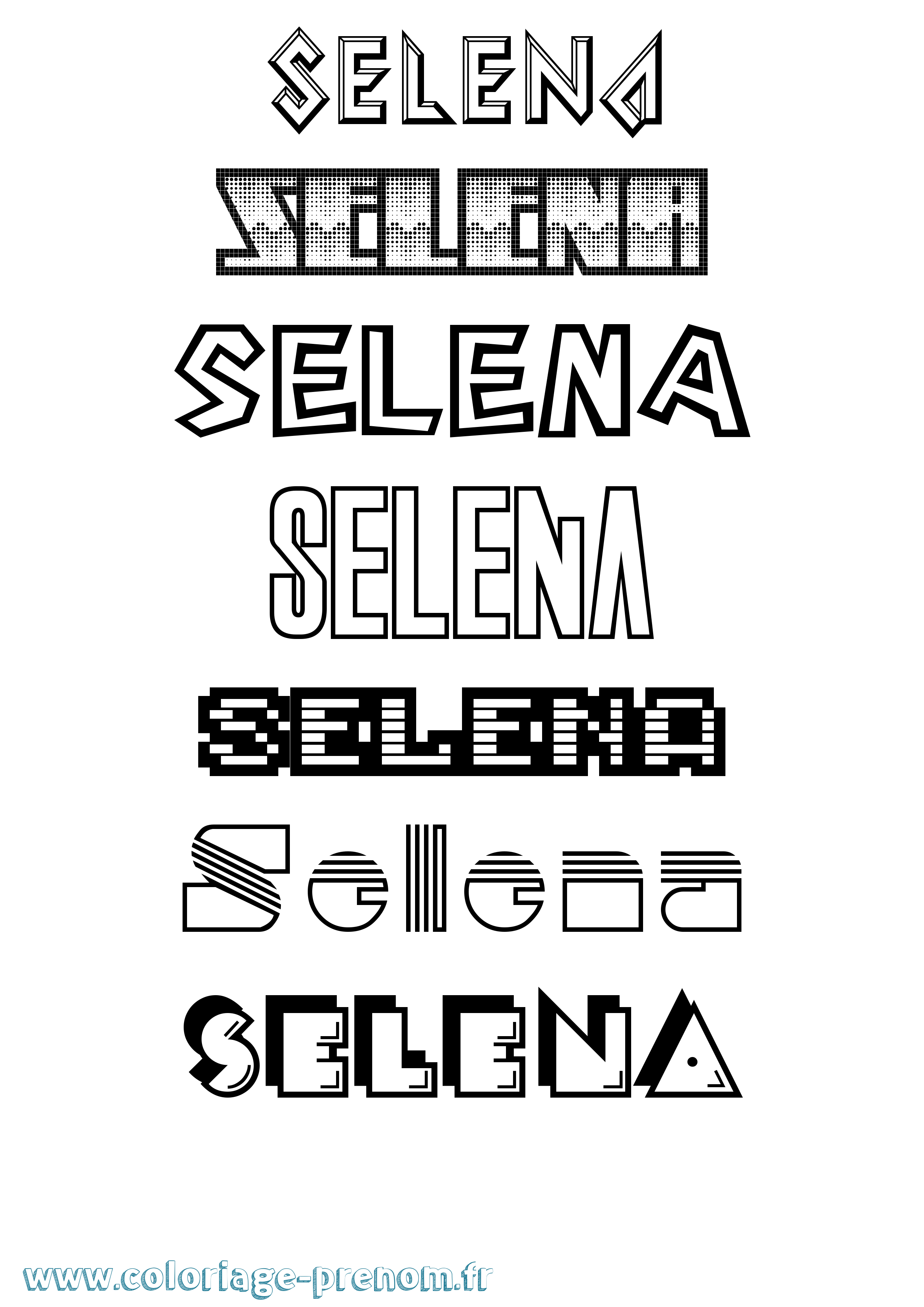 Coloriage Selena Jeux Vidéos Coloriage prénom Selena Jeux Vidéos