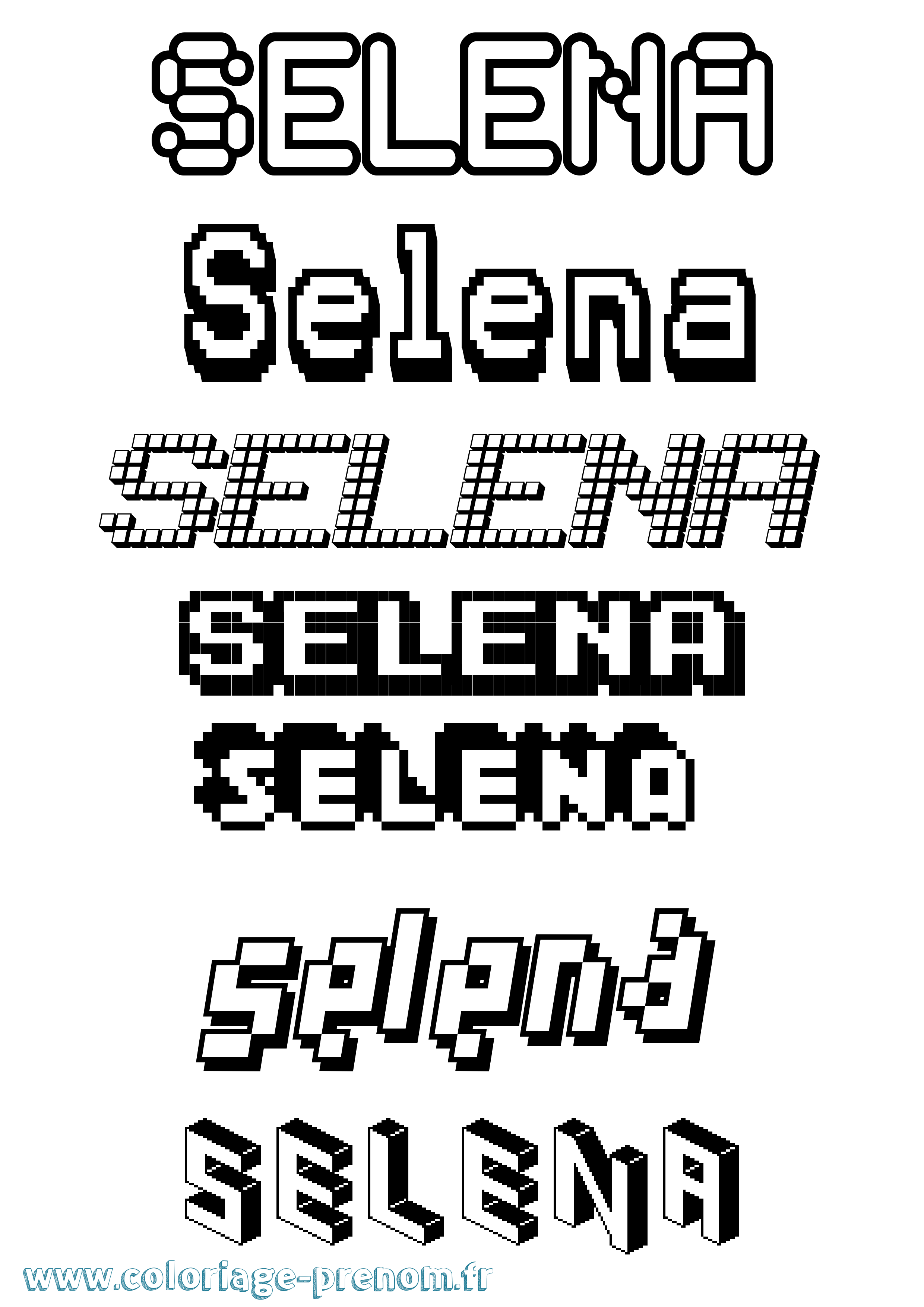 Coloriage Selena Pixel Coloriage prénom Selena Pixel