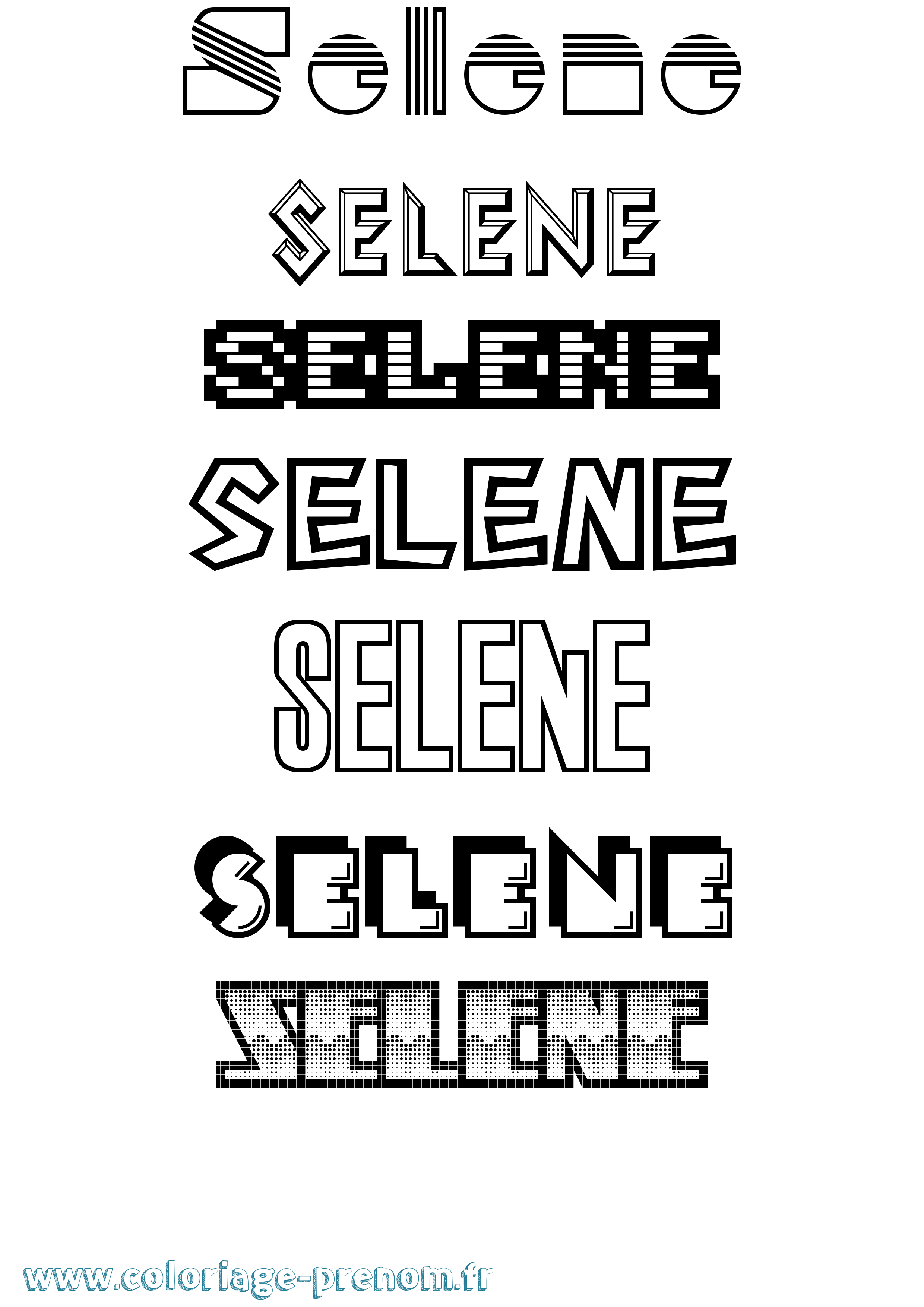 Coloriage Selene Jeux Vidéos Coloriage prénom Selene Jeux Vidéos