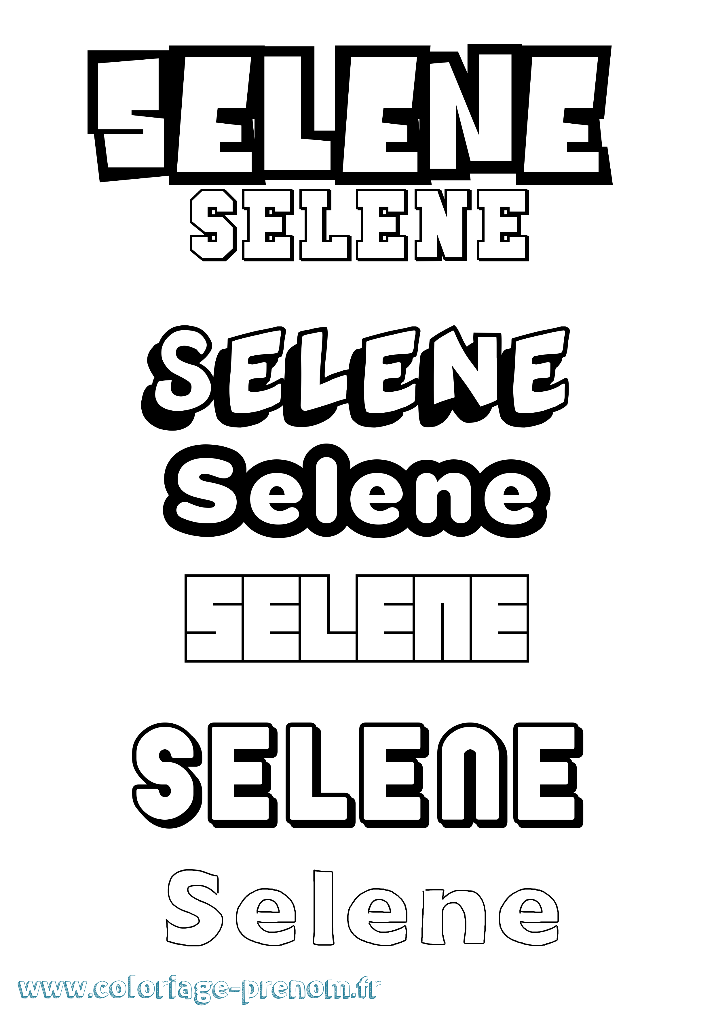 Coloriage prénom Selene Simple
